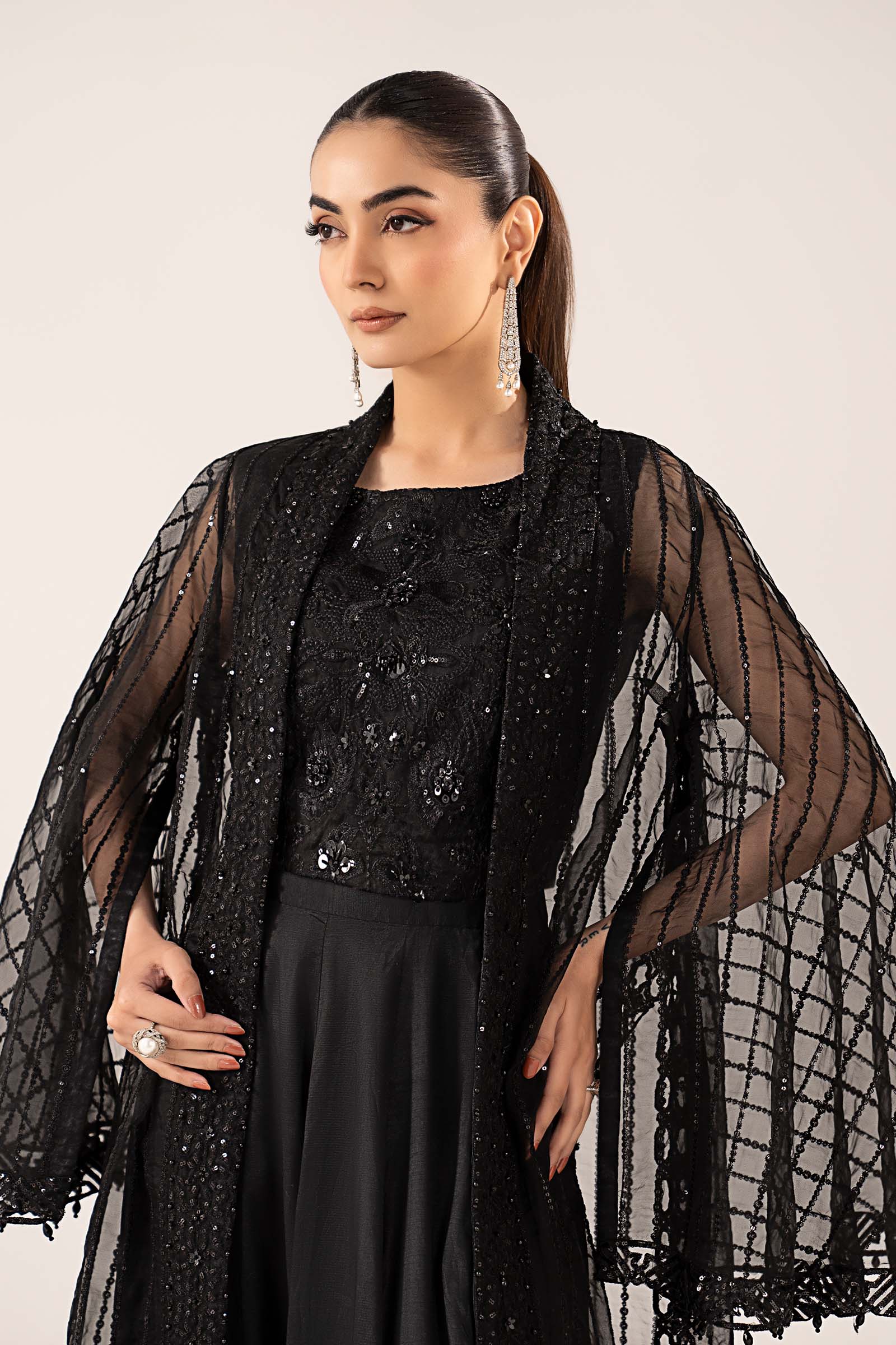 3 Piece Embroidered Organza Suit - Image 3