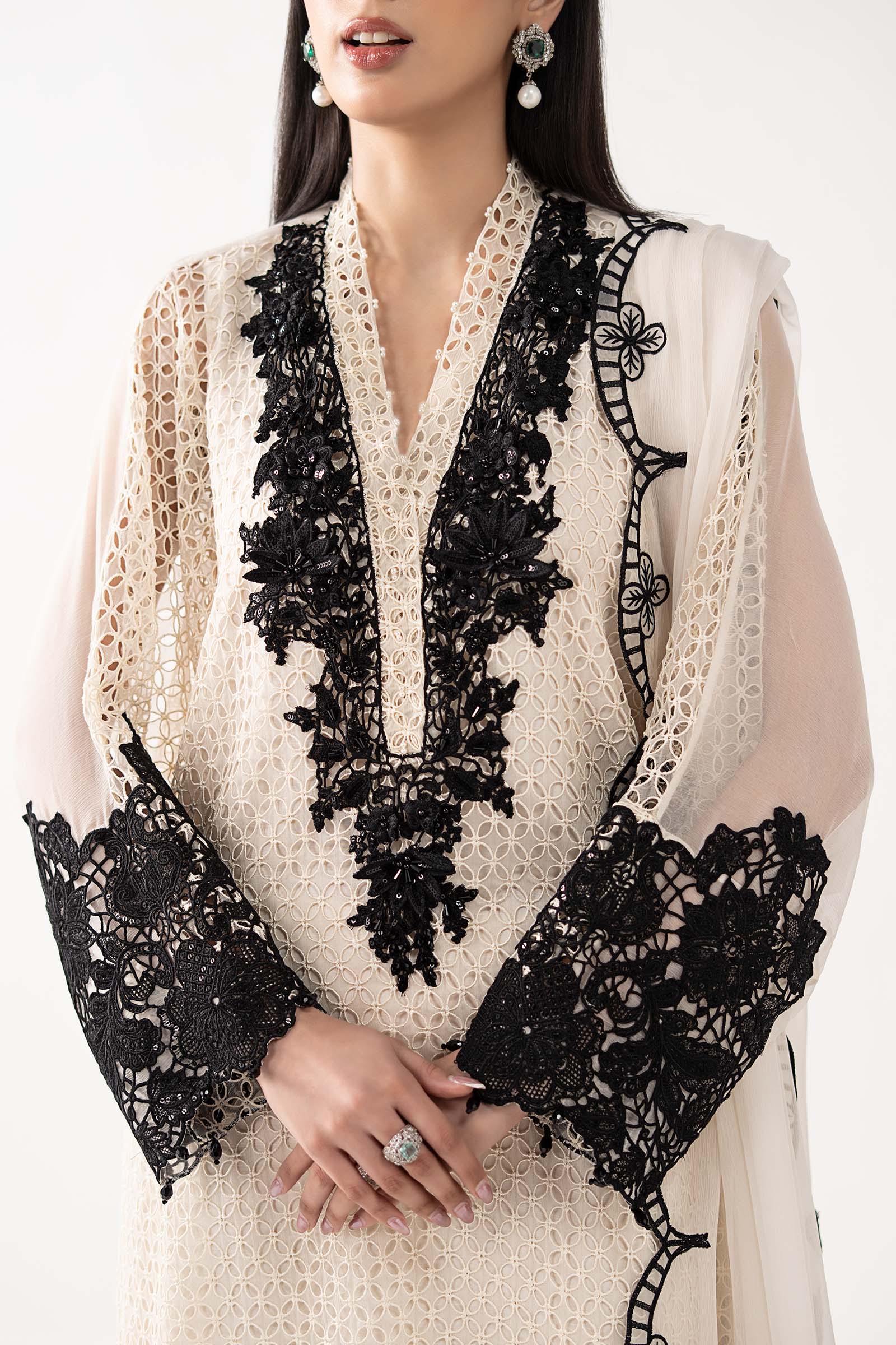 3 Piece Embroidered Chiffon Suit - Image 3