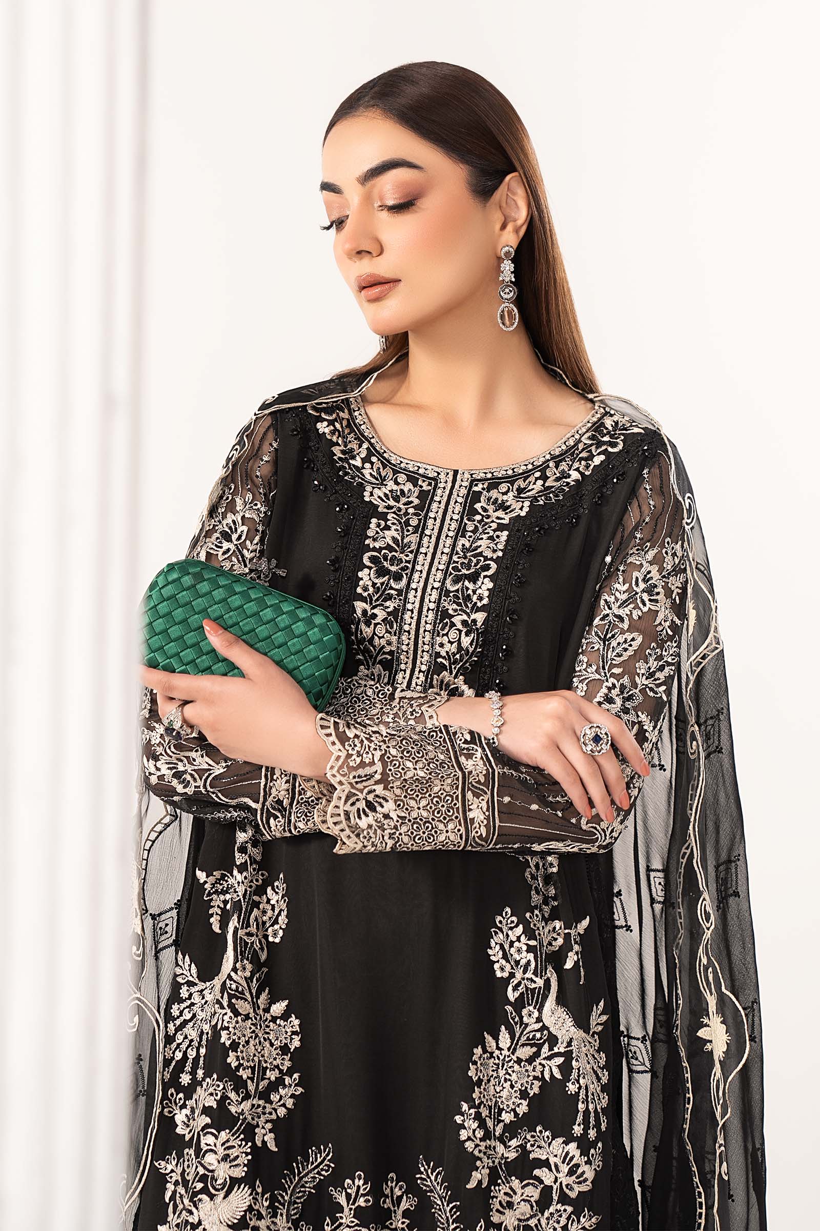 3 Piece Embroidered Chiffon Suit - Image 3