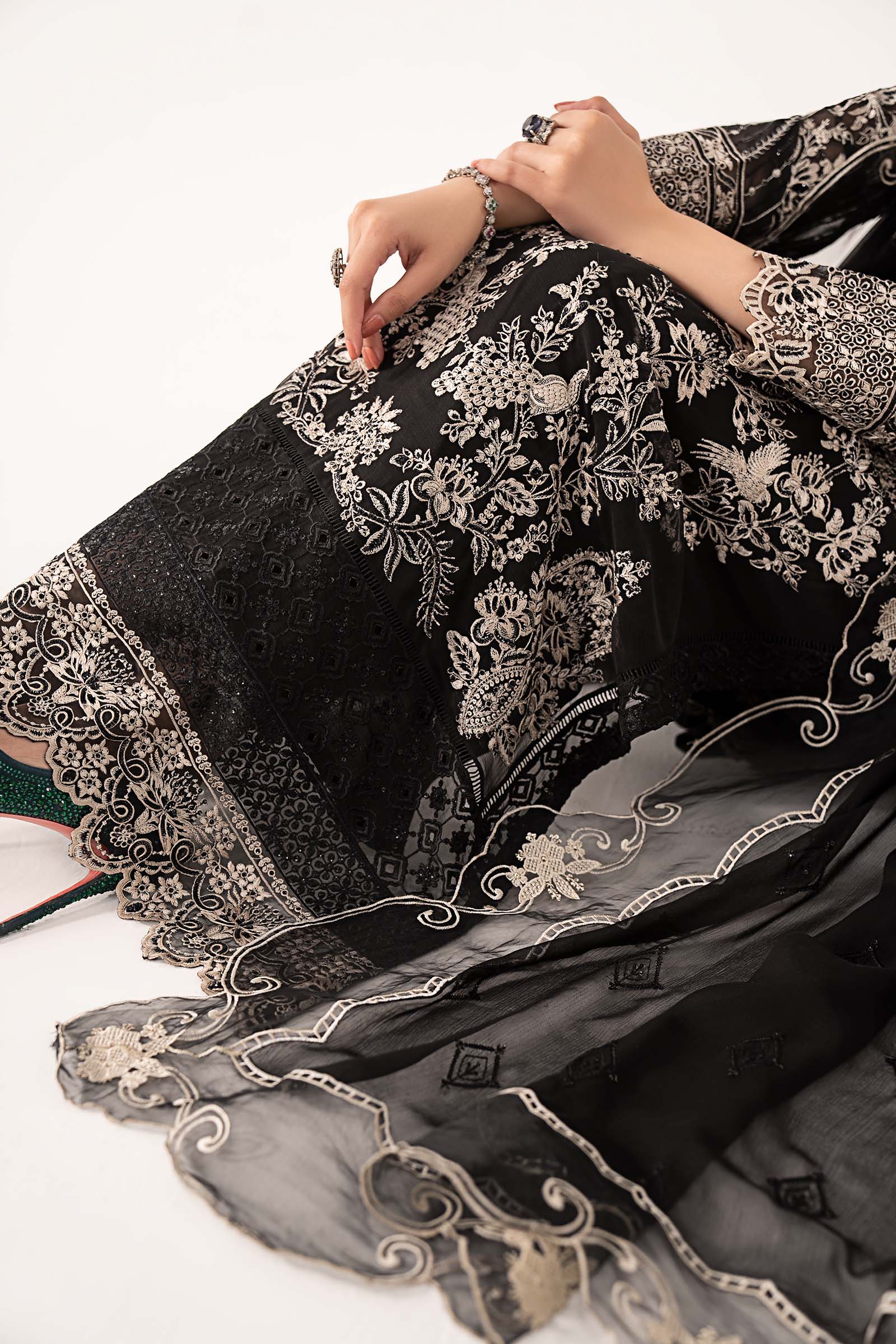 3 Piece Embroidered Chiffon Suit - Image 7