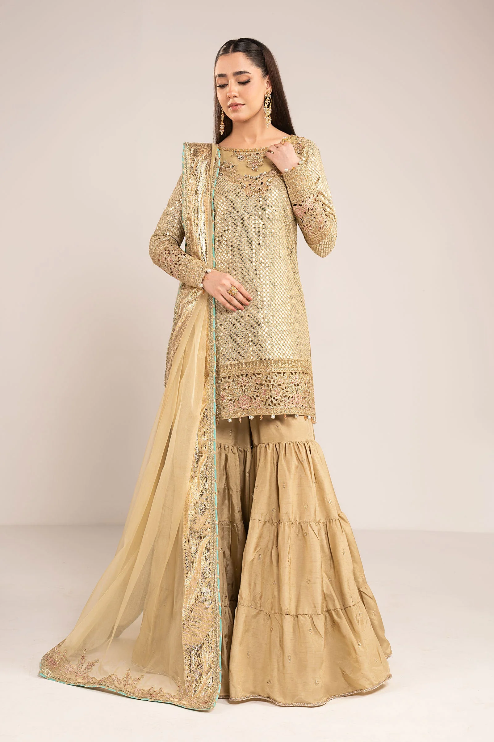 3 Piece Embroidered Chiffon Suit - Image 5