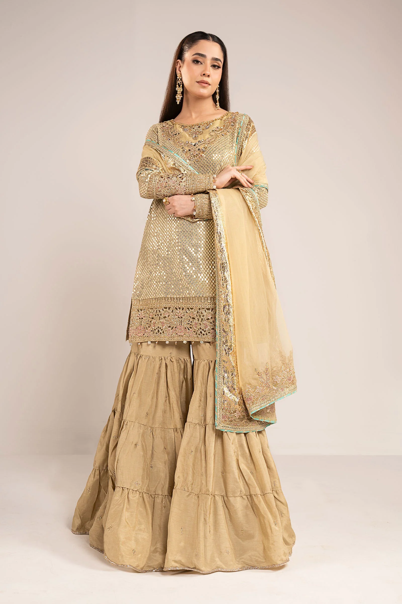 3 Piece Embroidered Chiffon Suit - Image 7