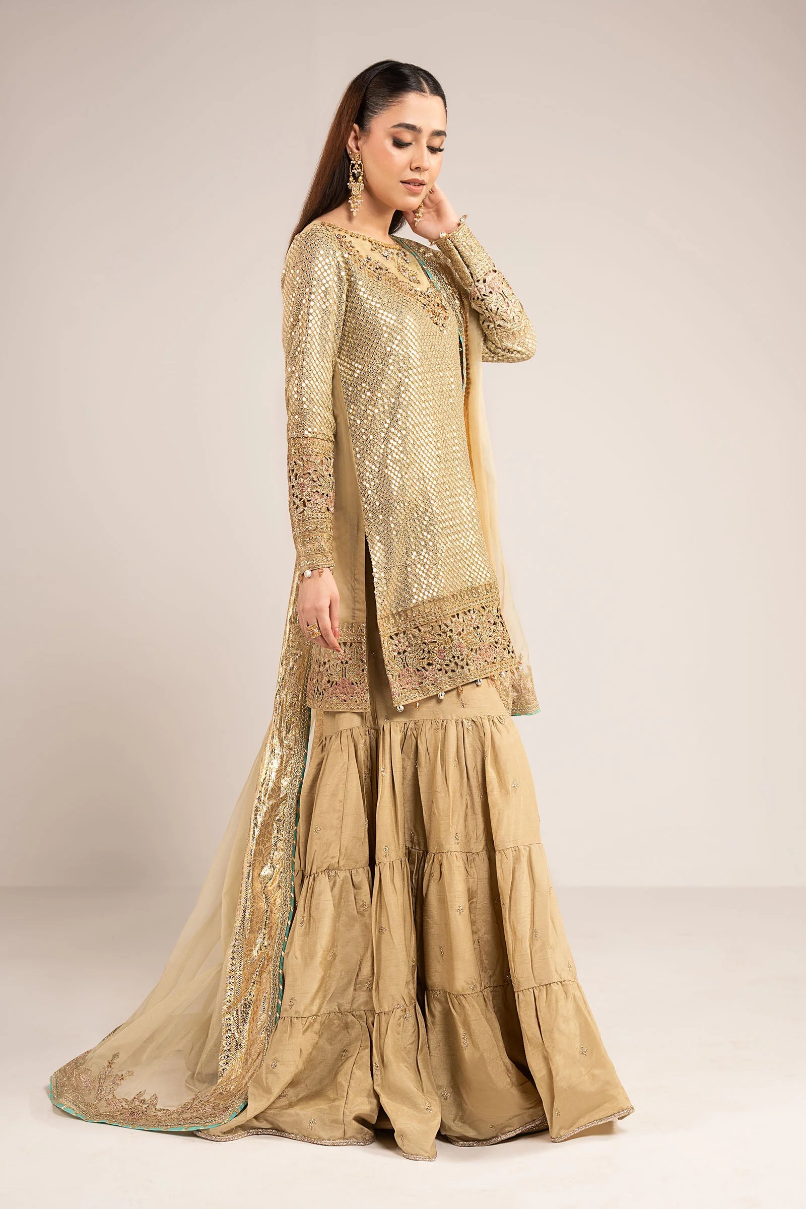 3 Piece Embroidered Chiffon Suit - Image 8
