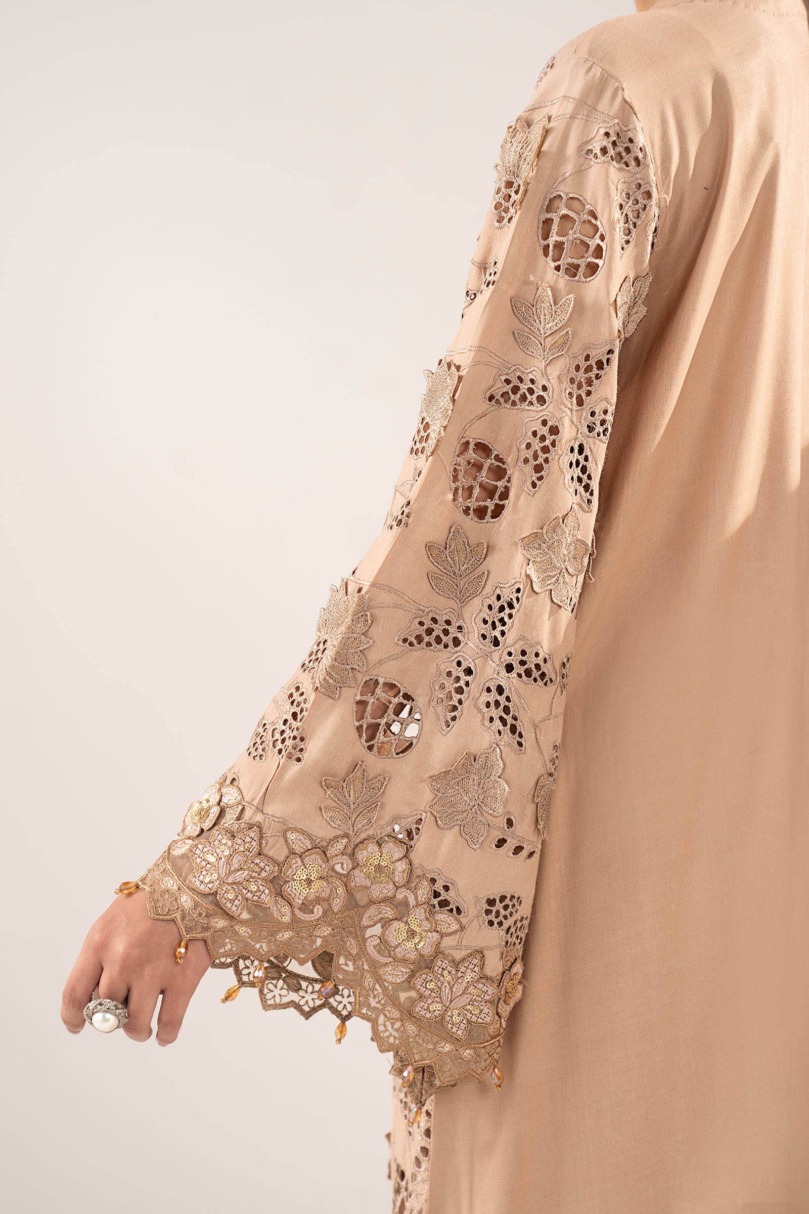 3 Piece Embroidered Raw Silk Suit - Image 6