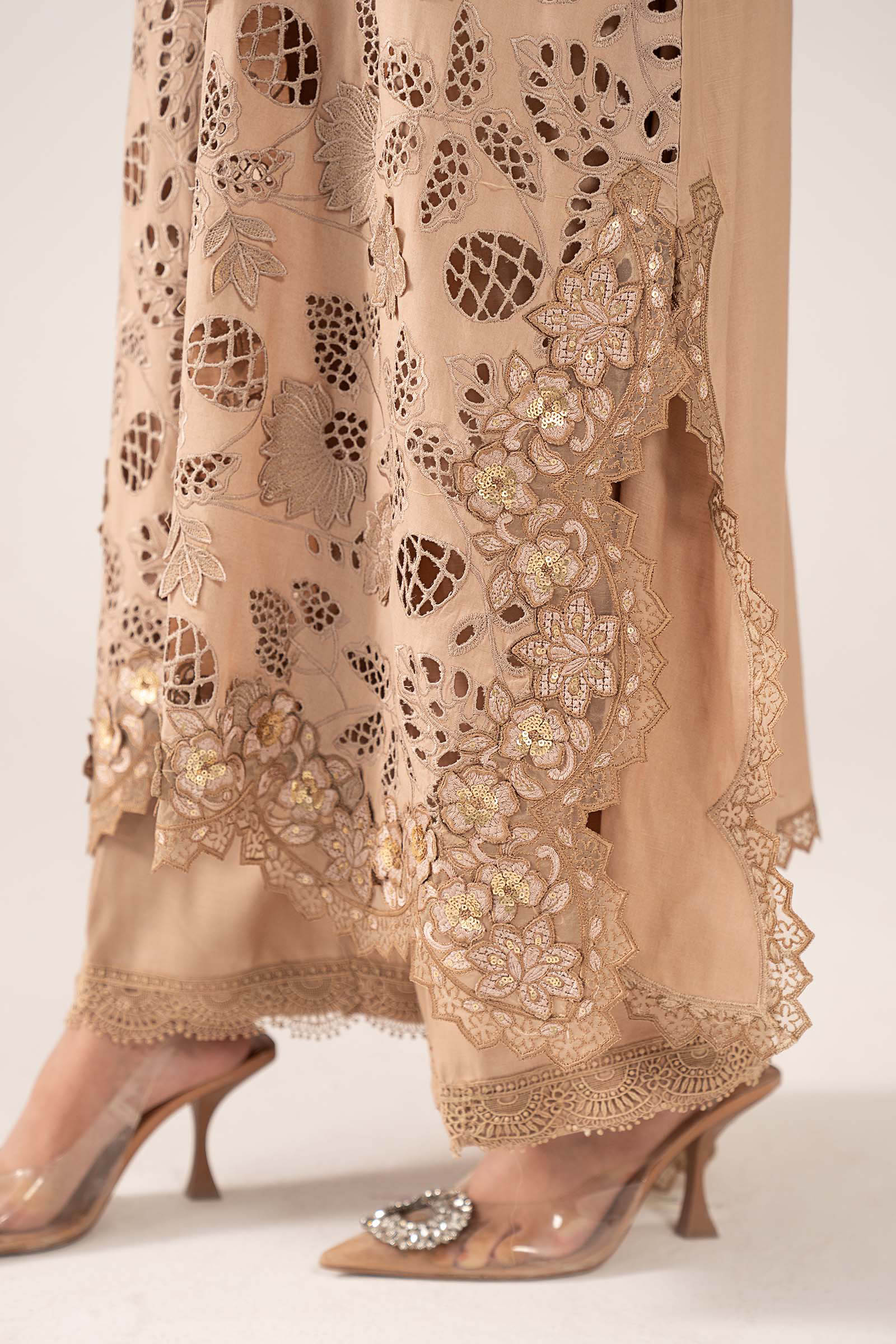 3 Piece Embroidered Raw Silk Suit - Image 8