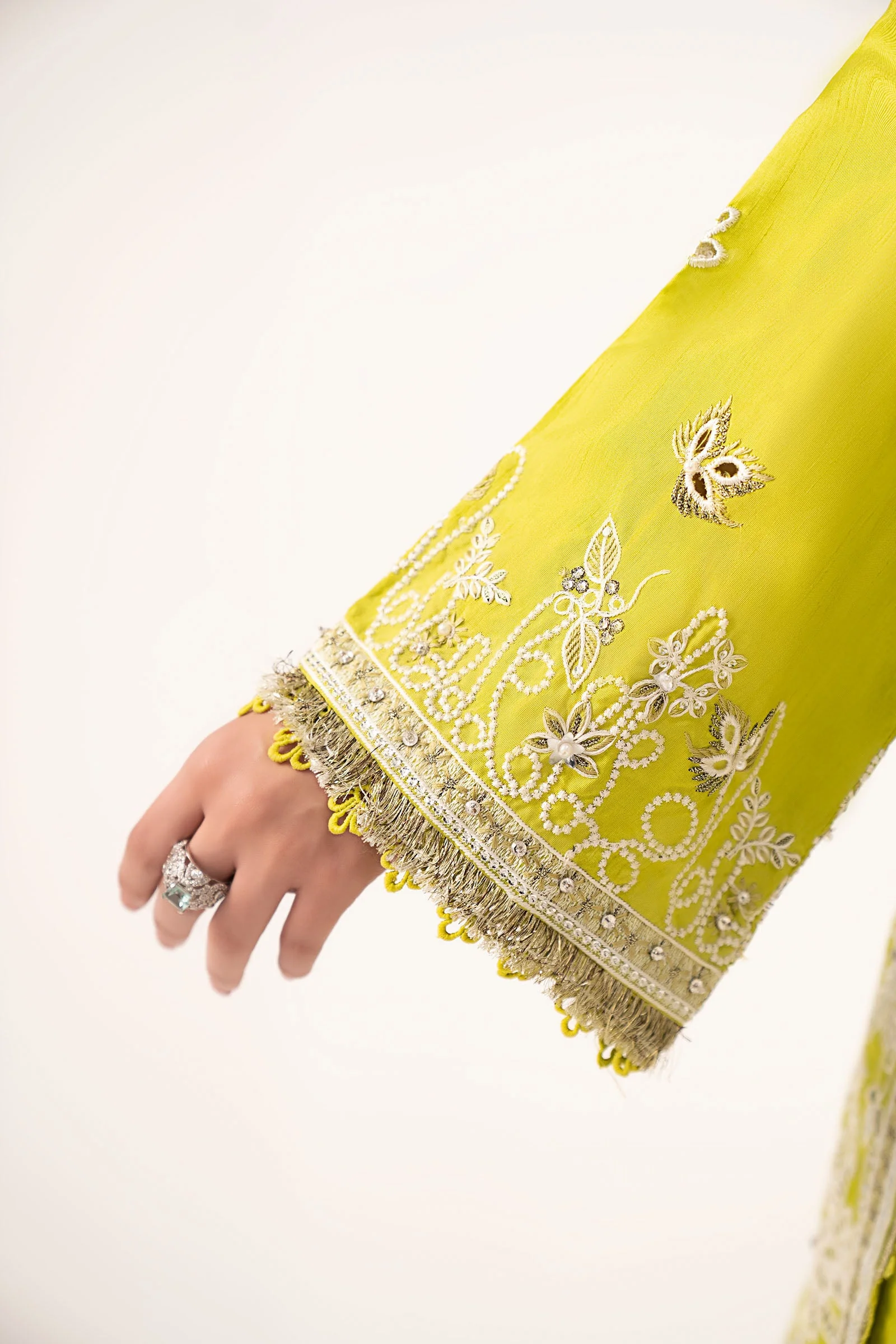 3 Piece Embroidered Raw Silk Suit - Image 4
