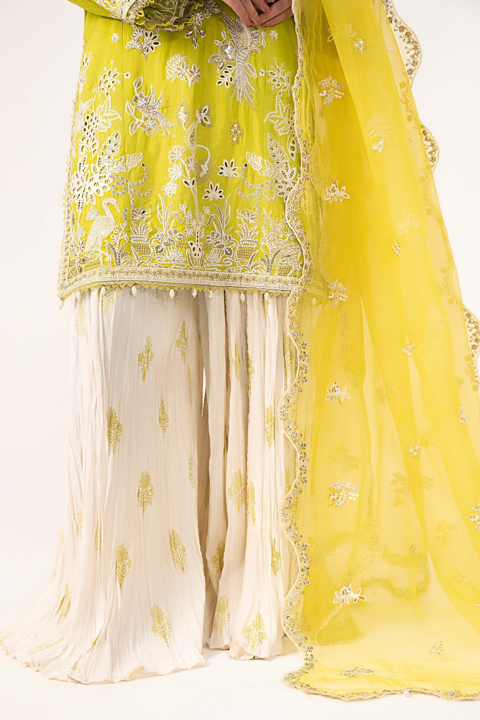 3 Piece Embroidered Raw Silk Suit - Image 5