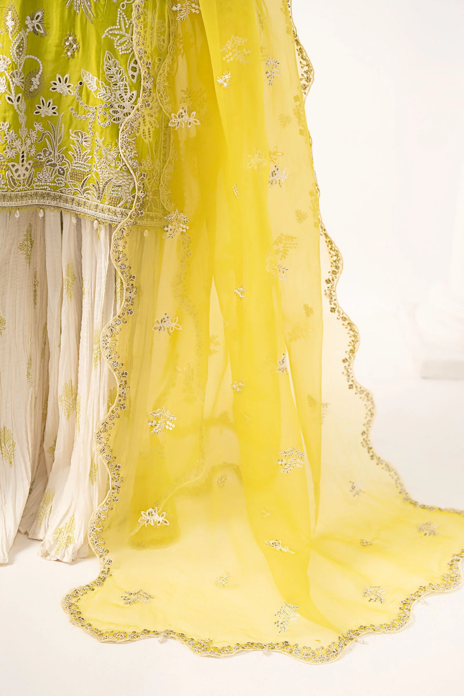 3 Piece Embroidered Raw Silk Suit - Image 6