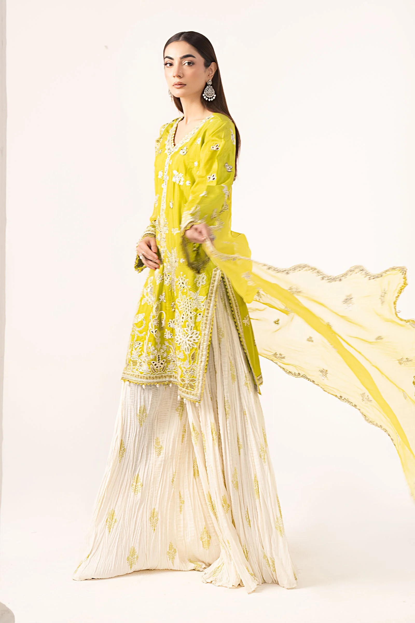 3 Piece Embroidered Raw Silk Suit - Image 7