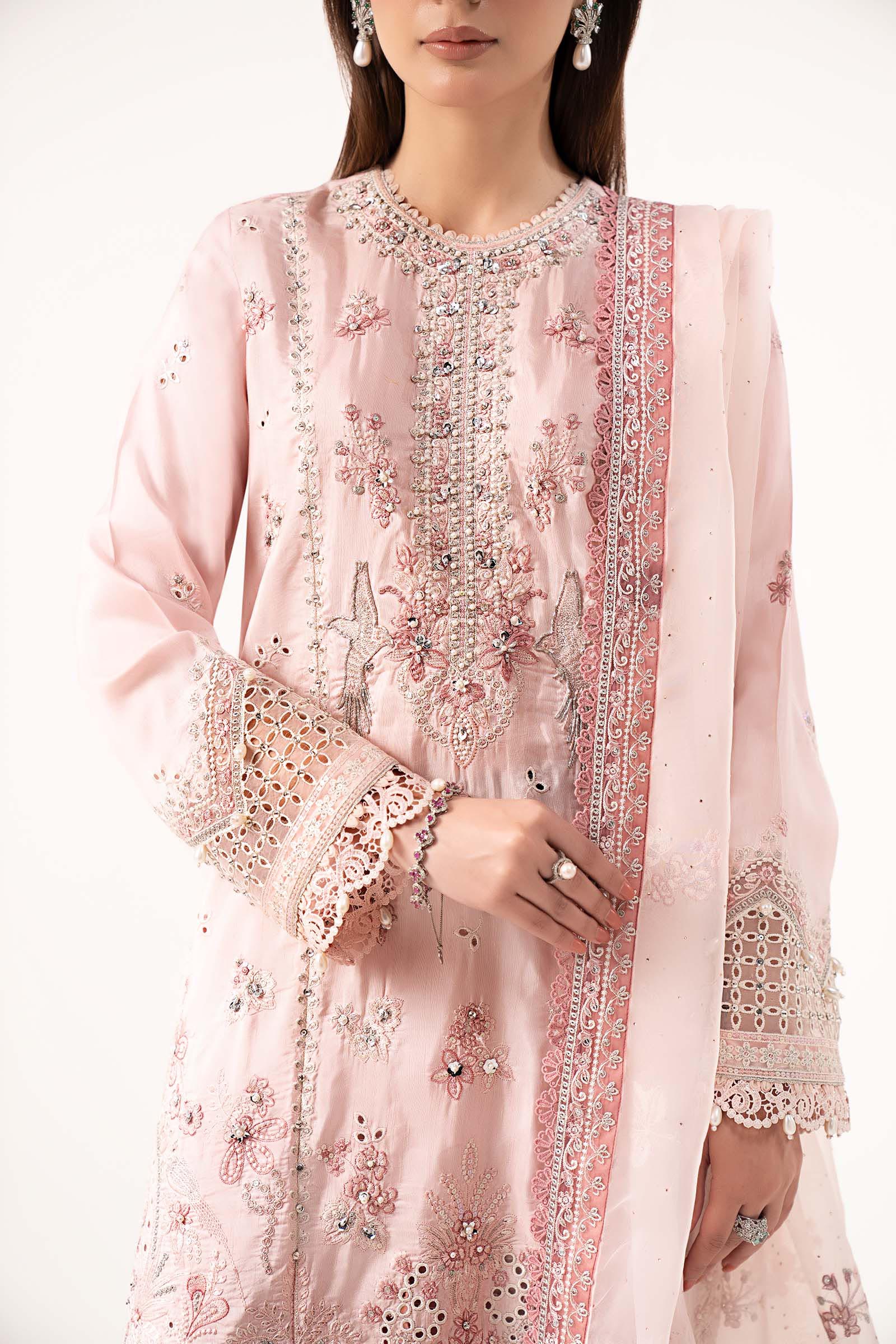 3 Piece Embroidered Raw Silk Suit - Image 3