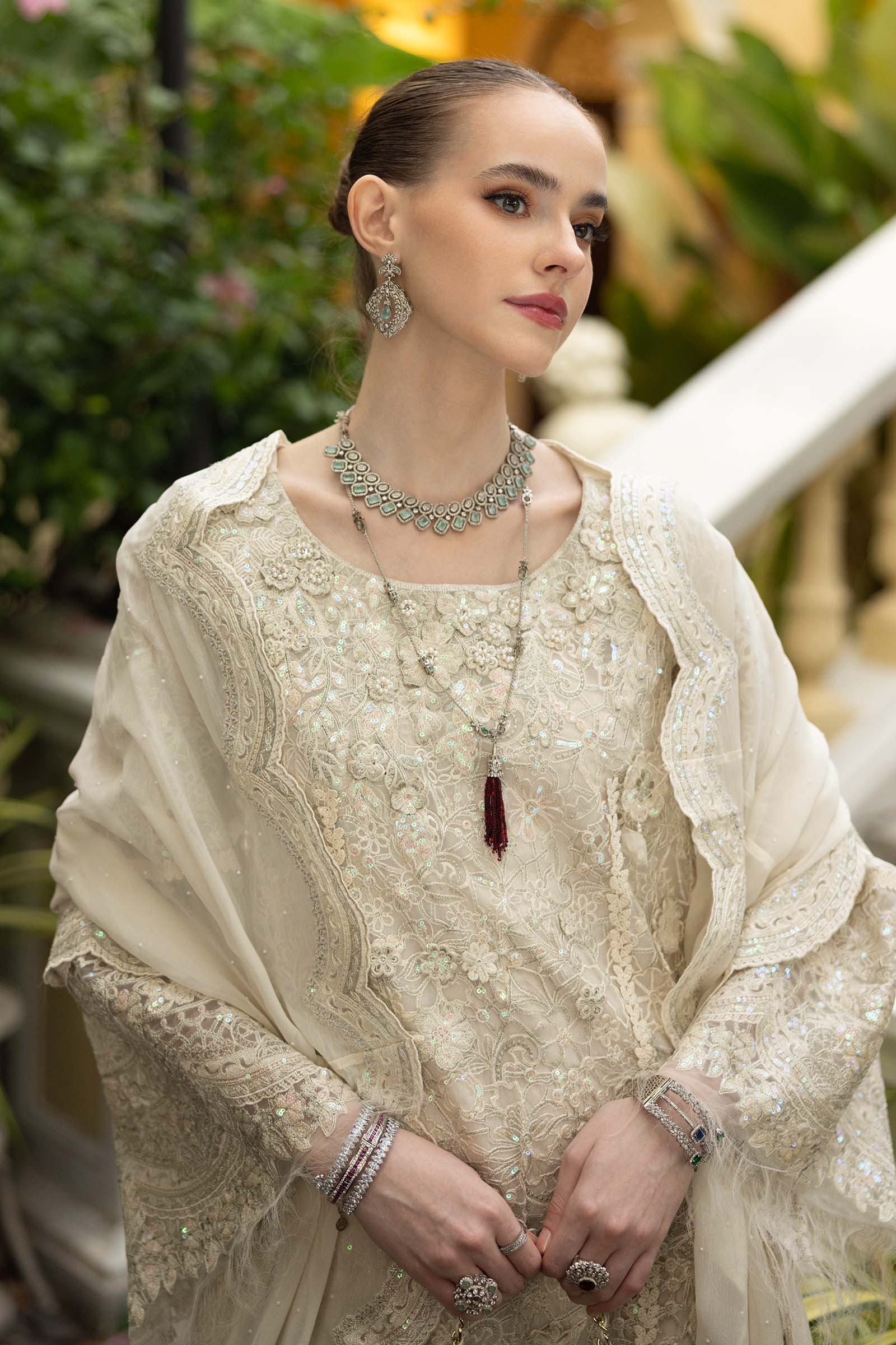 3 Piece Embroidered Organza Suit - Image 2