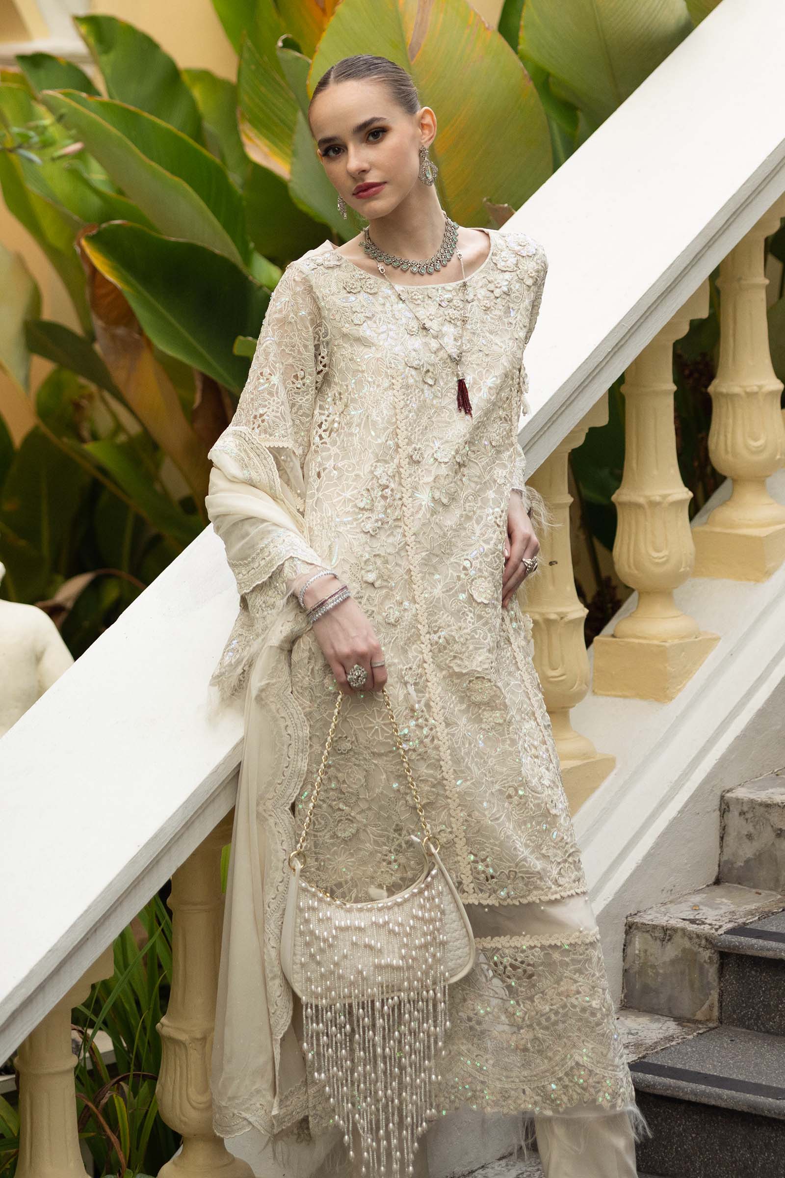 3 Piece Embroidered Organza Suit - Image 3