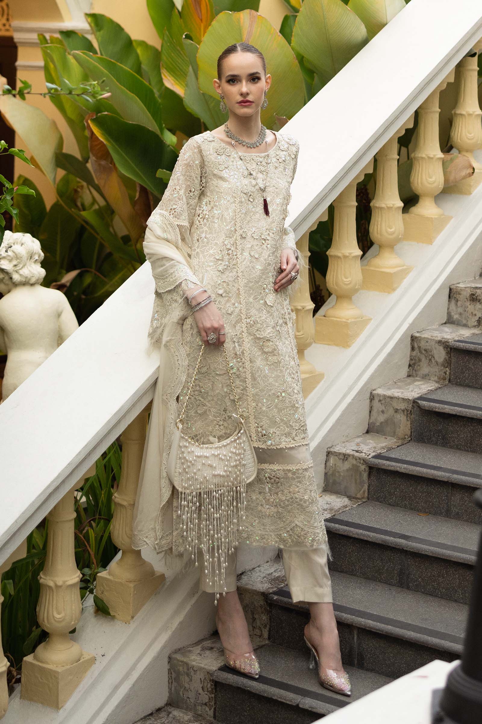 3 Piece Embroidered Organza Suit - Image 5