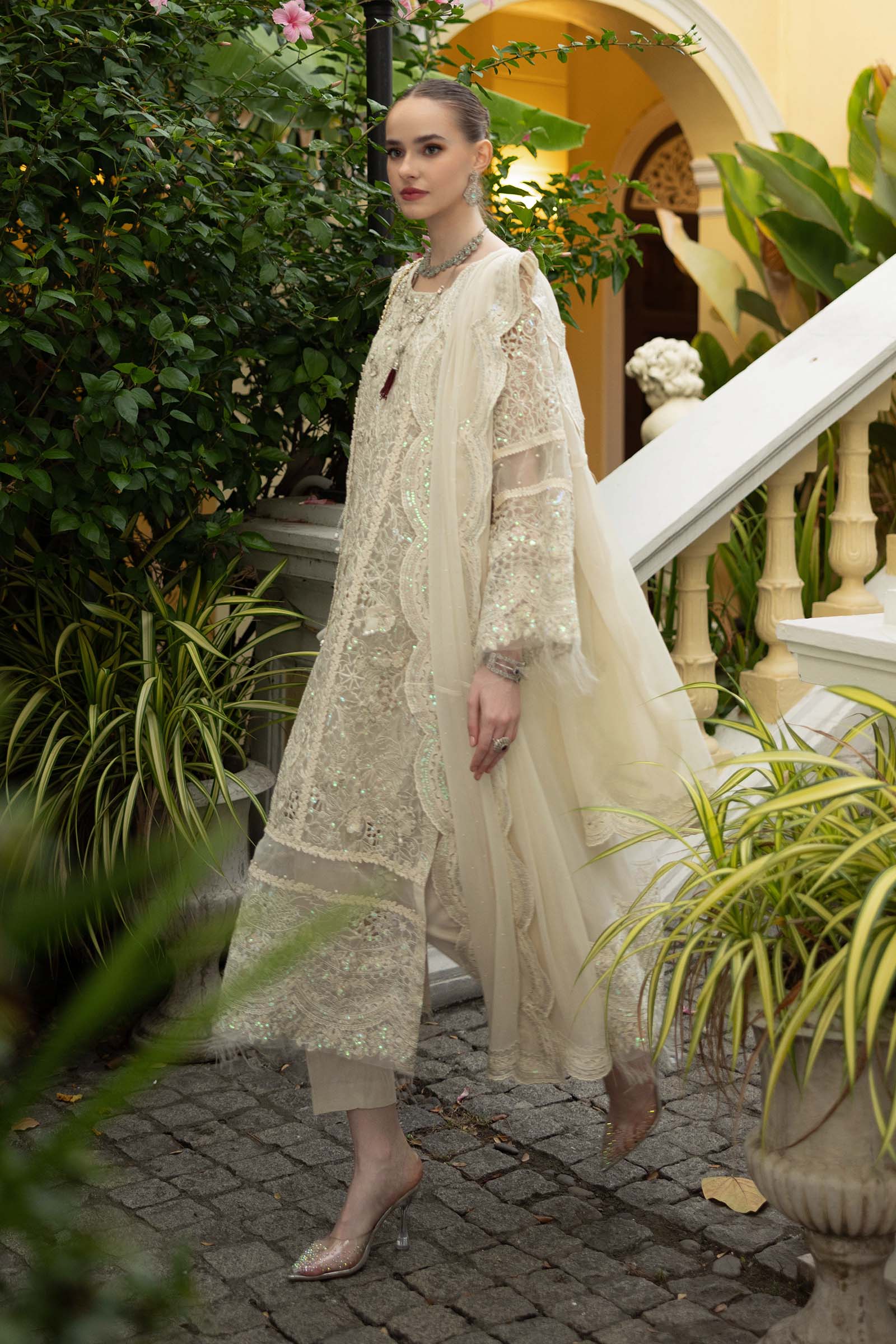 3 Piece Embroidered Organza Suit - Image 6