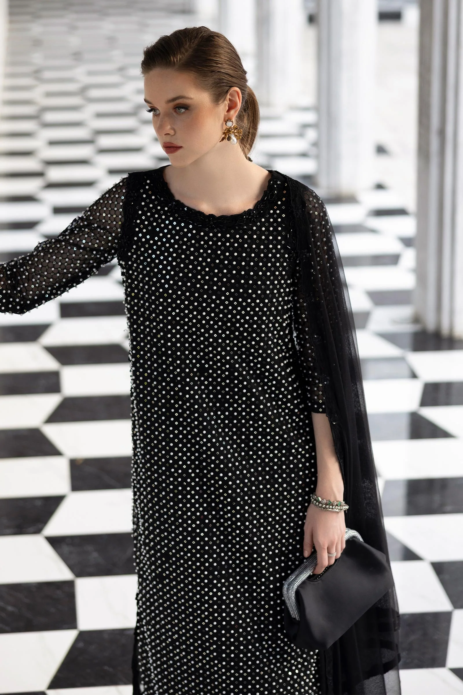 3 Piece Embroidered Organza Suit - Image 4