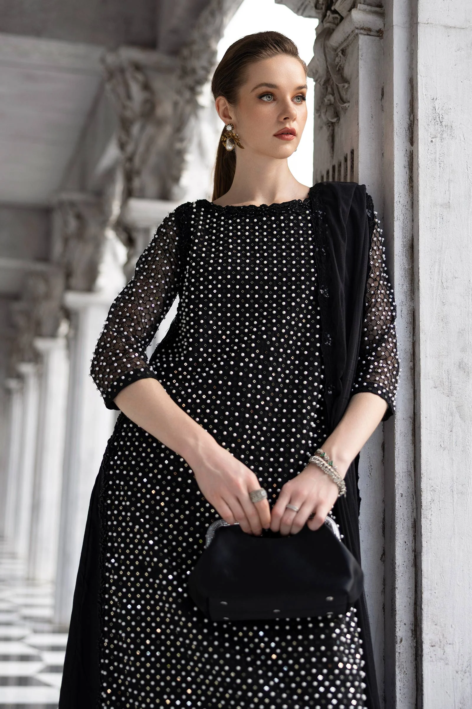 3 Piece Embroidered Organza Suit - Image 5