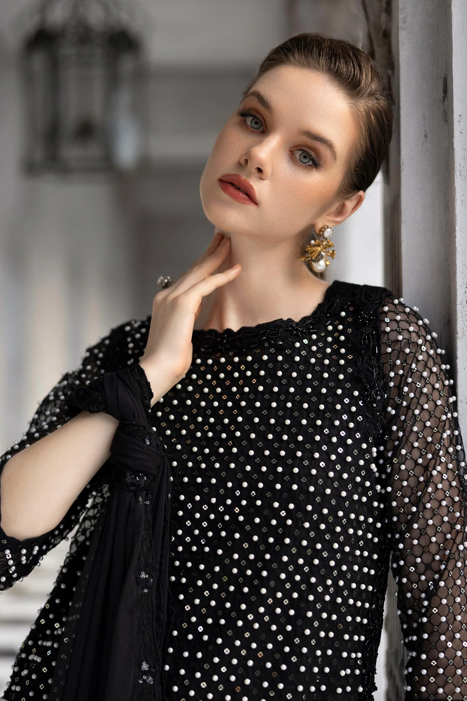 3 Piece Embroidered Organza Suit - Image 6