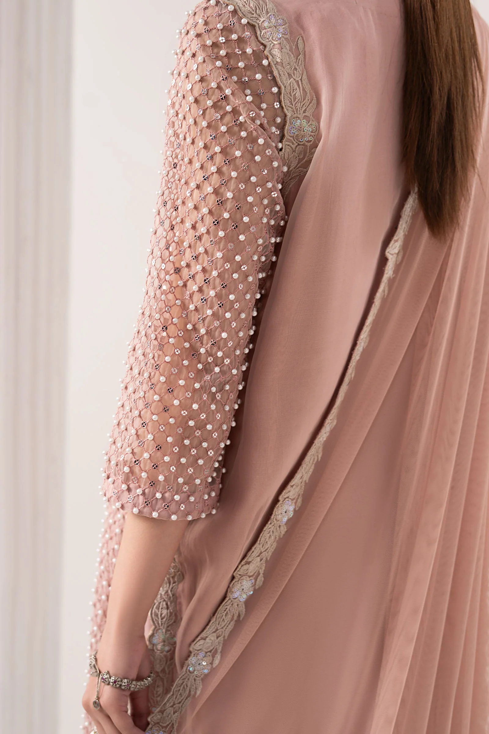 3 Piece Embroidered Organza Suit - Image 4