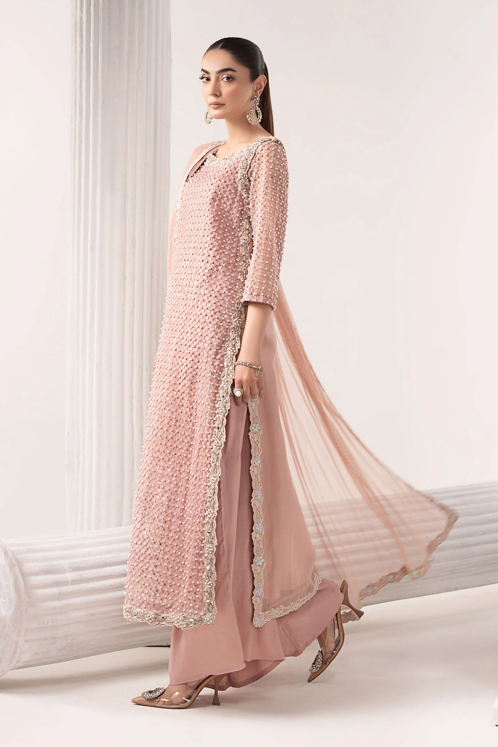 3 Piece Embroidered Organza Suit - Image 6