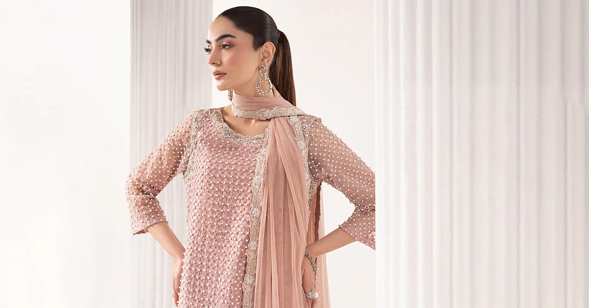 3 Piece Embroidered Organza Suit - Image 8