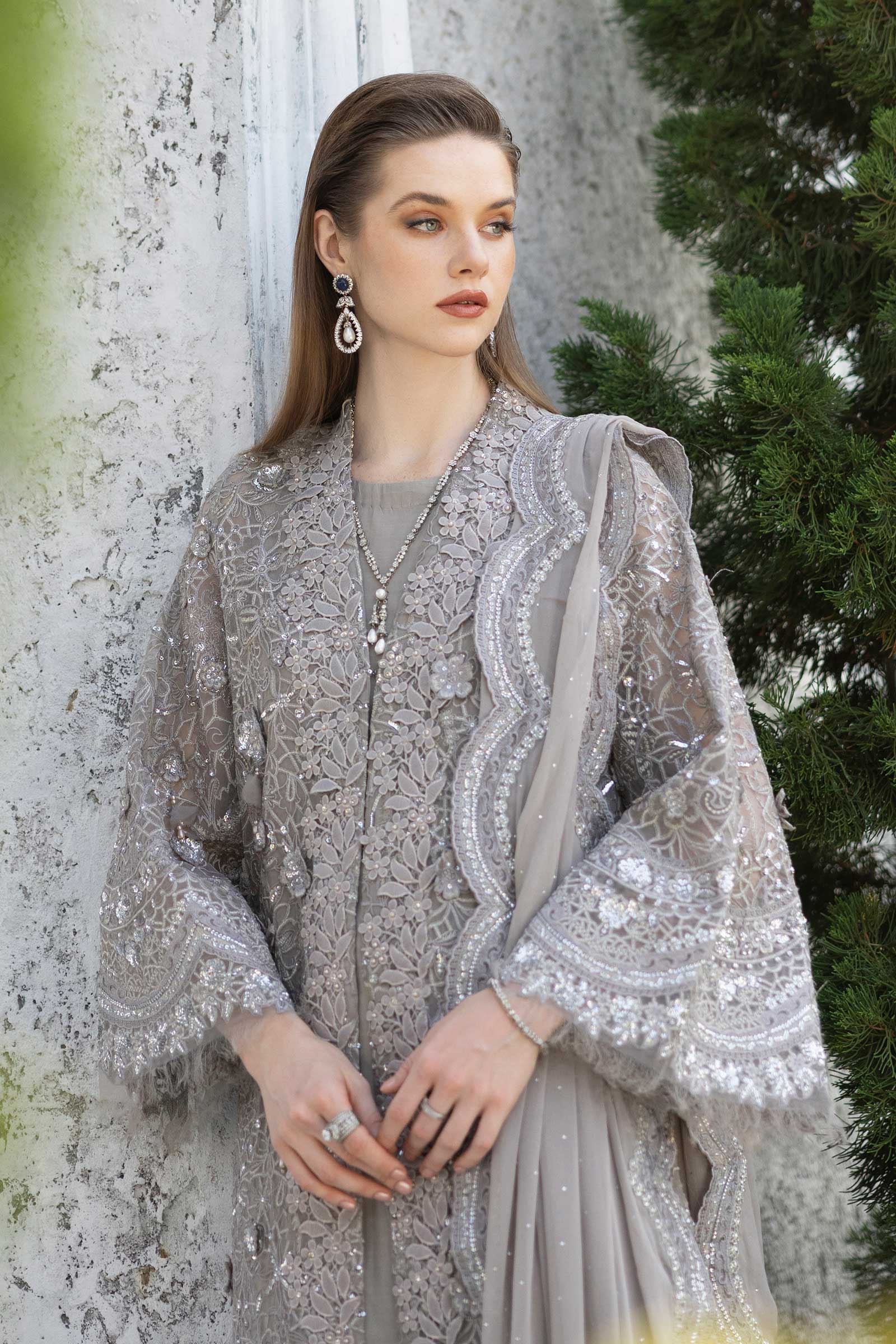 3 Piece Embroidered Organza Suit - Image 3