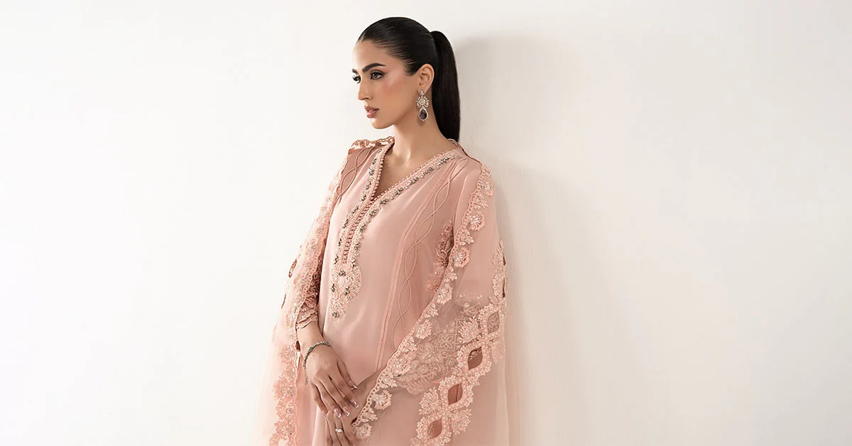 3 Piece Embroidered Raw Silk Suit - Image 10