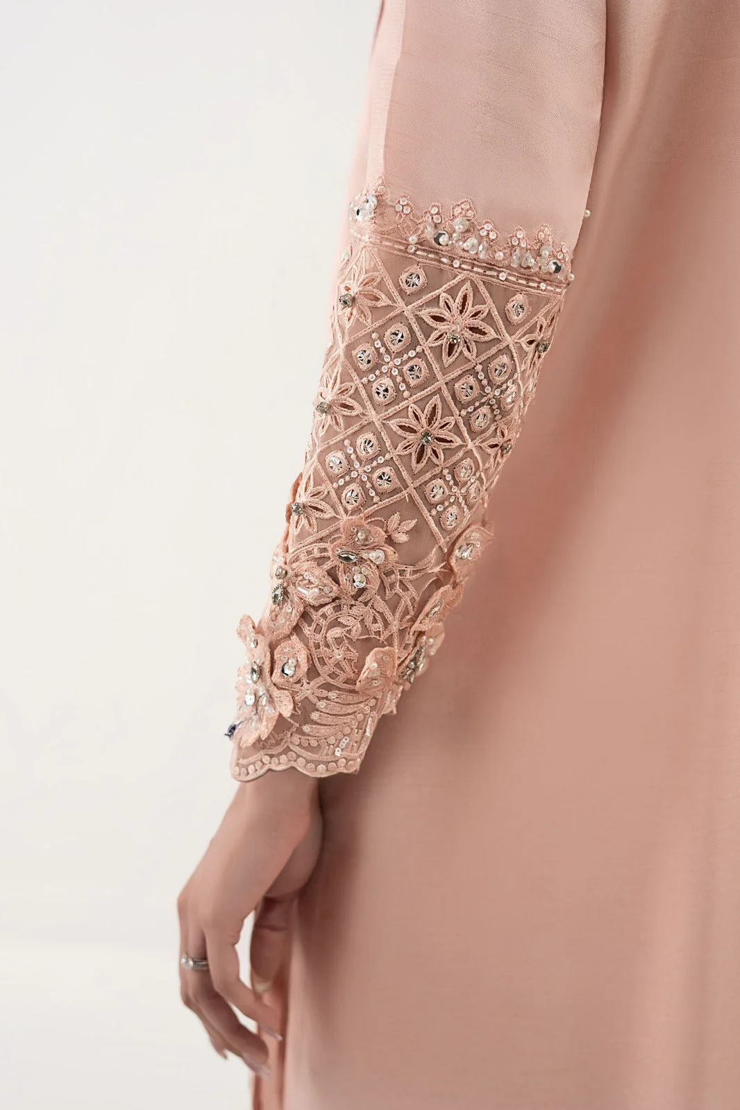 3 Piece Embroidered Raw Silk Suit - Image 6