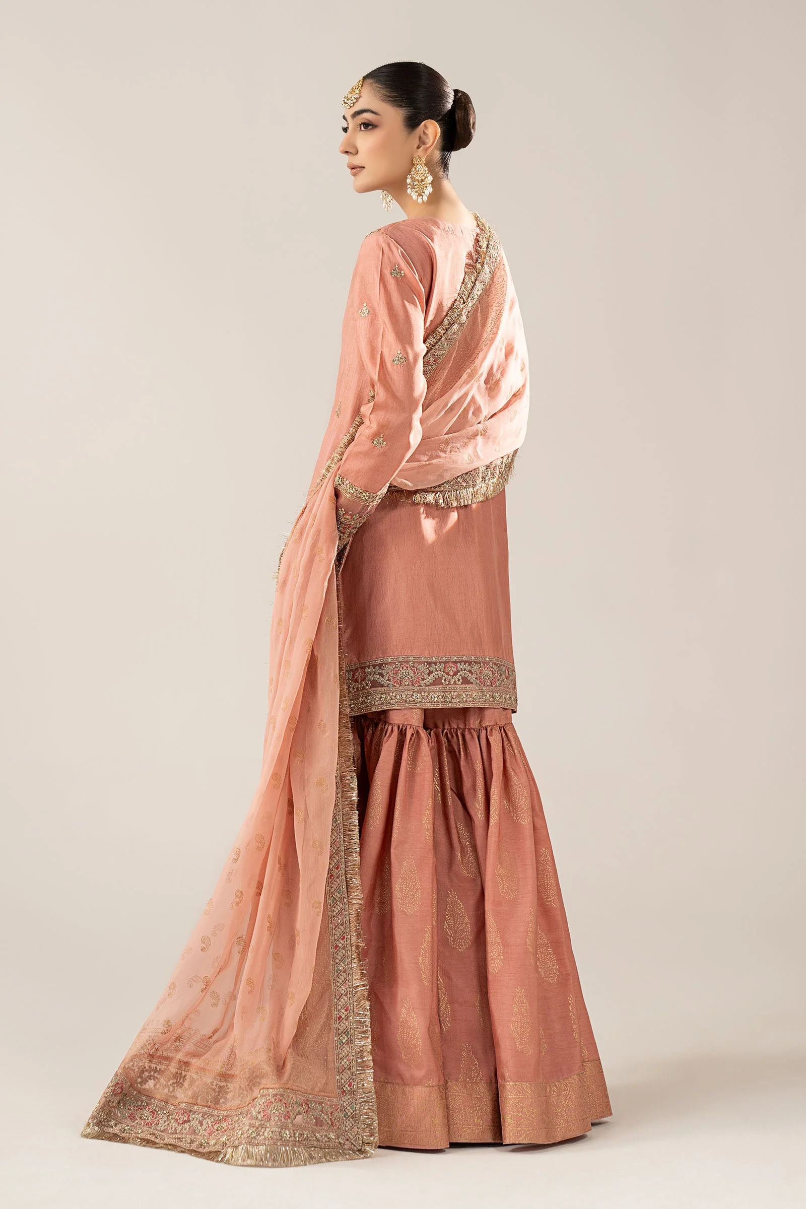 3 Piece Embroidered Raw Silk Suit - Image 7