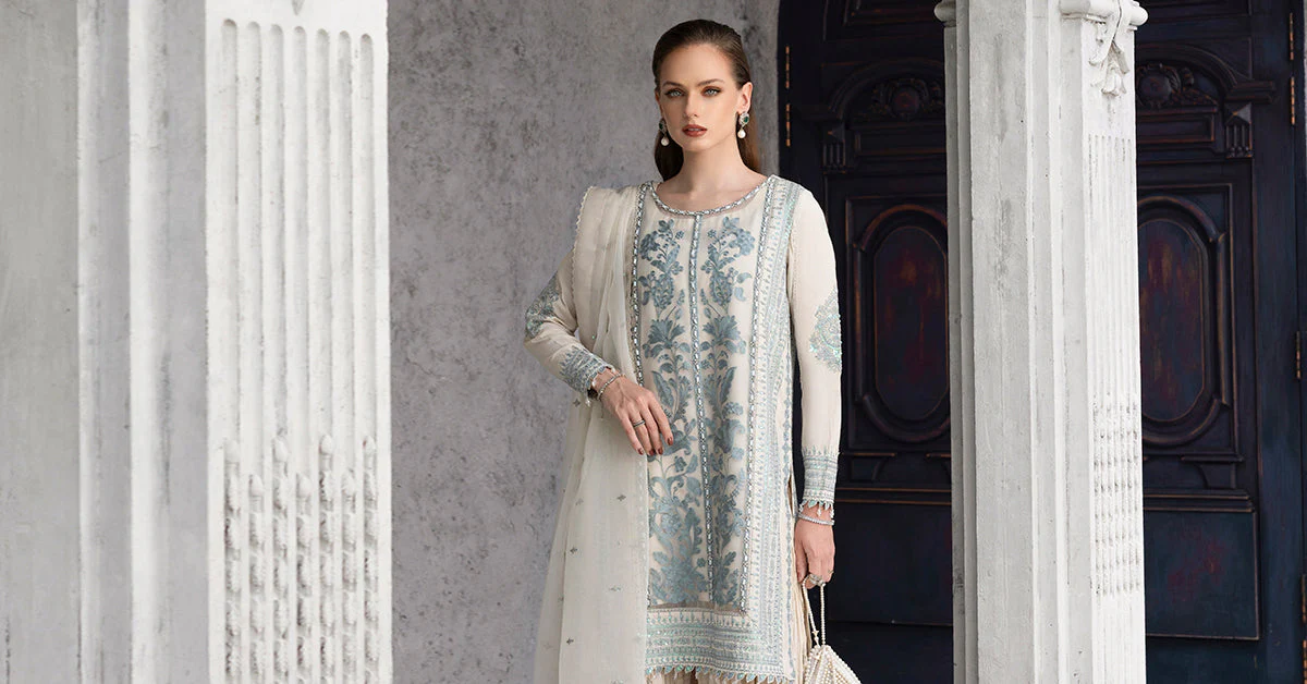3 Piece Embroidered Organza Suit - Image 9