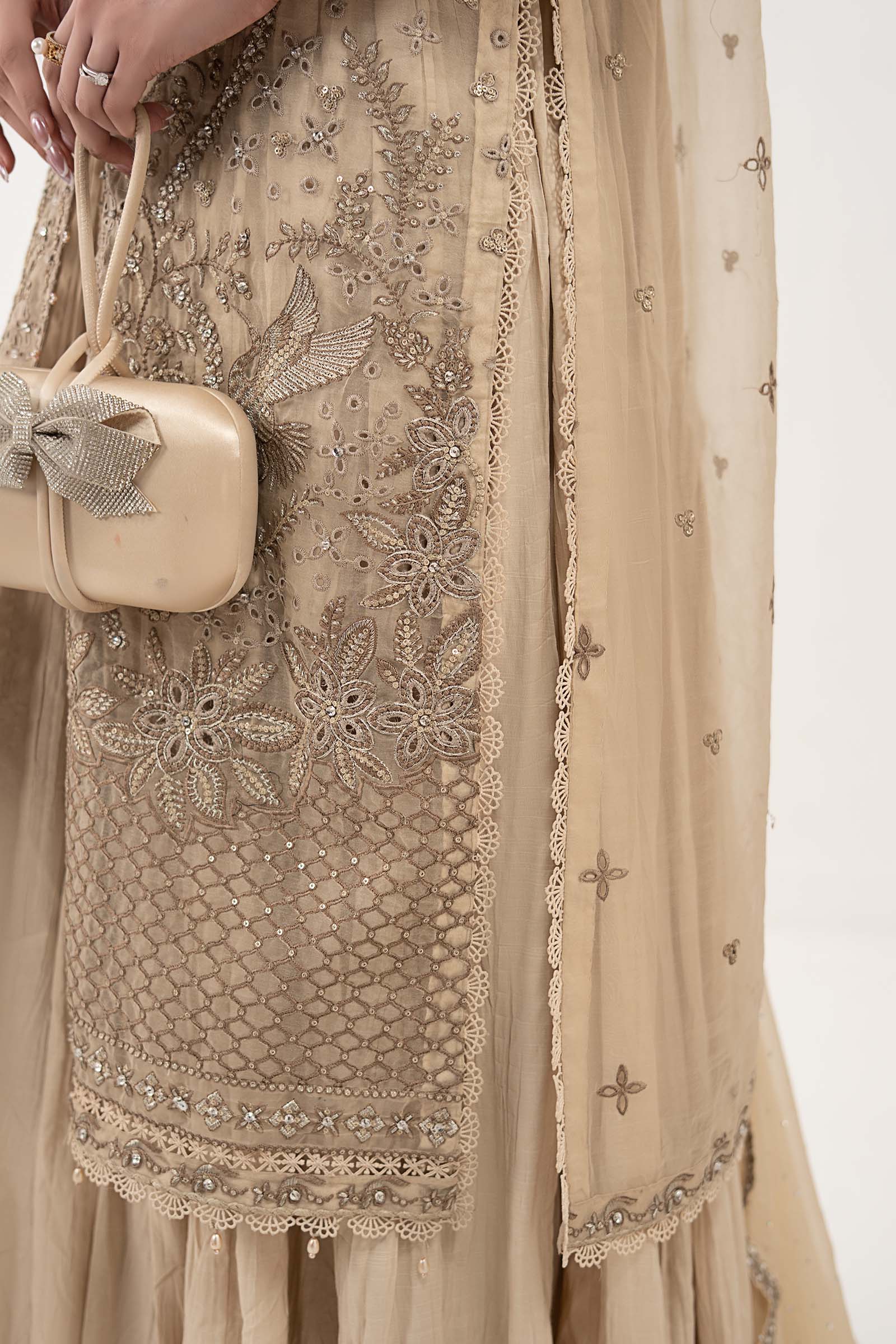 3 Piece Embroidered Organza Suit - Image 4