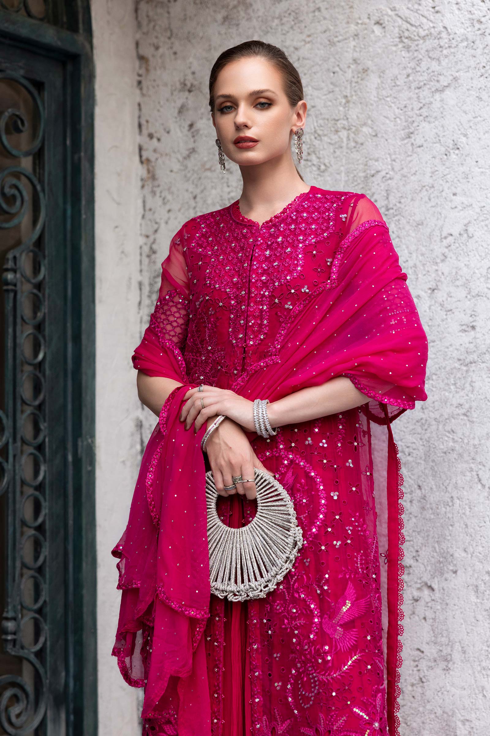 3 Piece Embroidered Organza Suit - Image 4