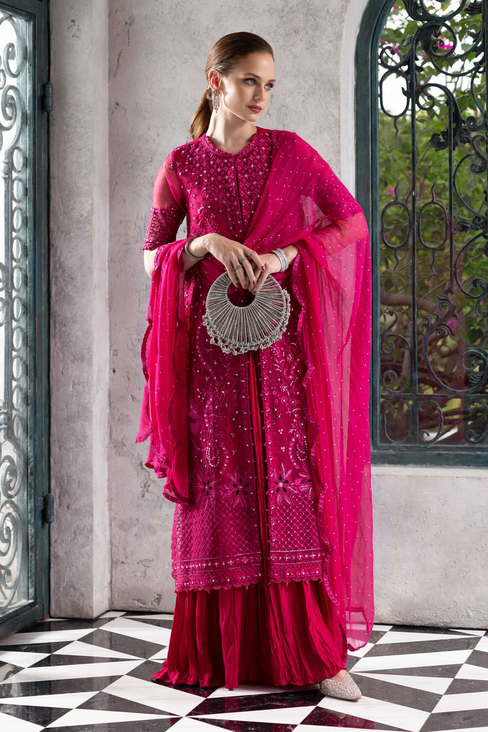 3 Piece Embroidered Organza Suit - Image 6