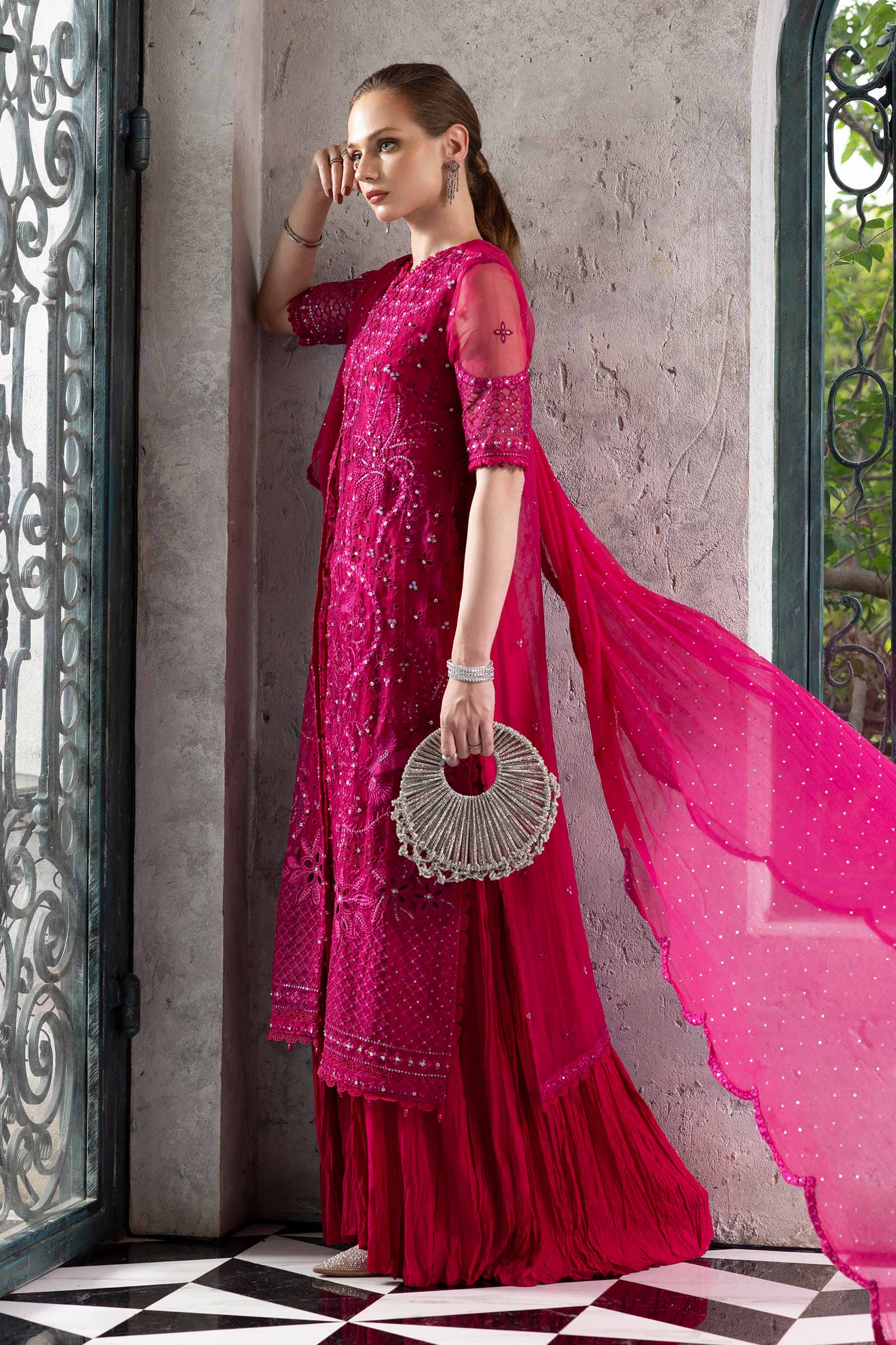 3 Piece Embroidered Organza Suit - Image 8