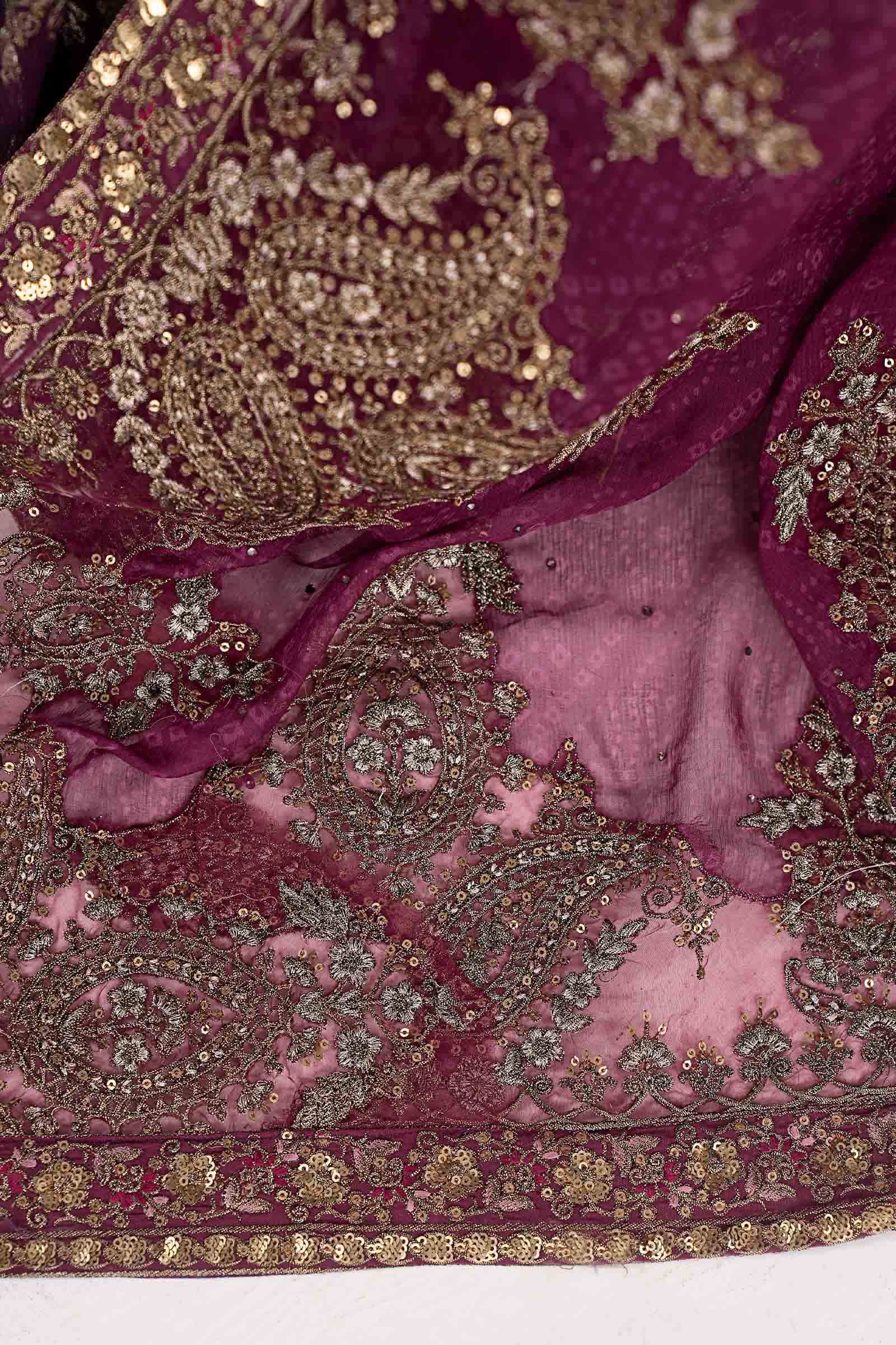Embroidered Chiffon Saree - Image 9