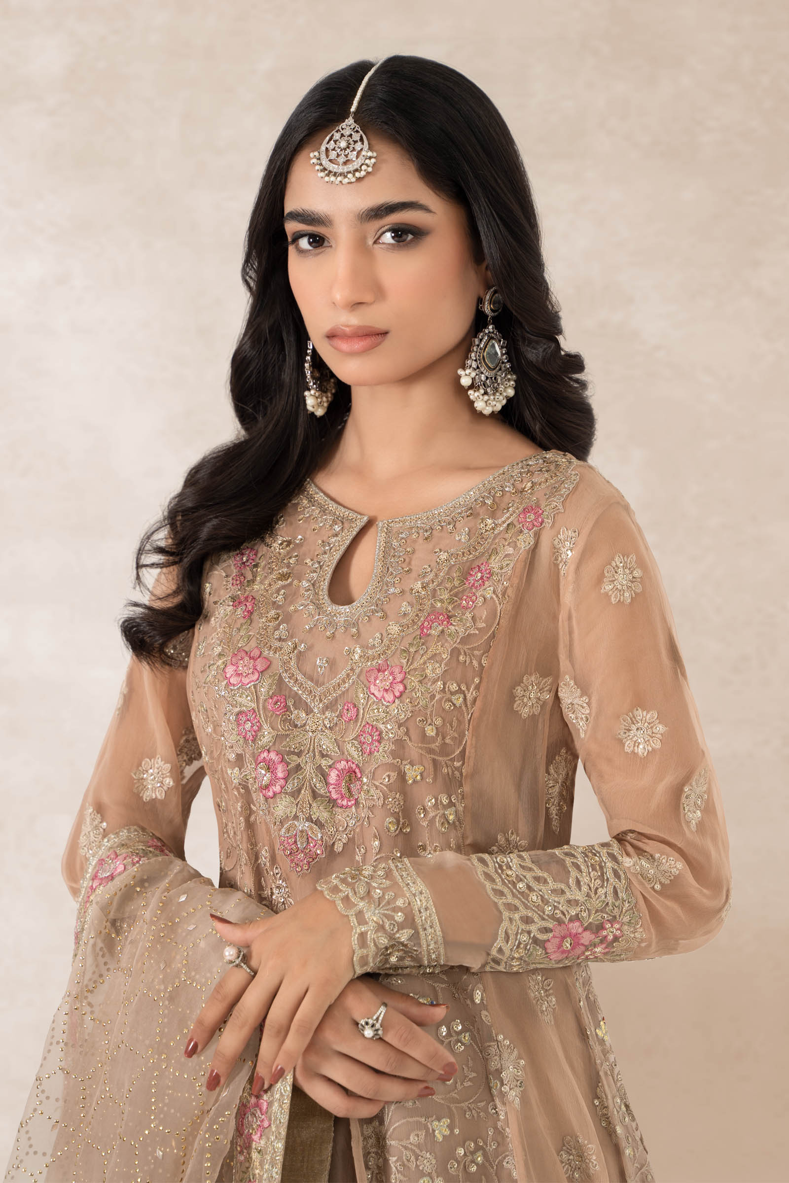 3 Piece Embroidered Bamber Chiffon Suit - Image 2