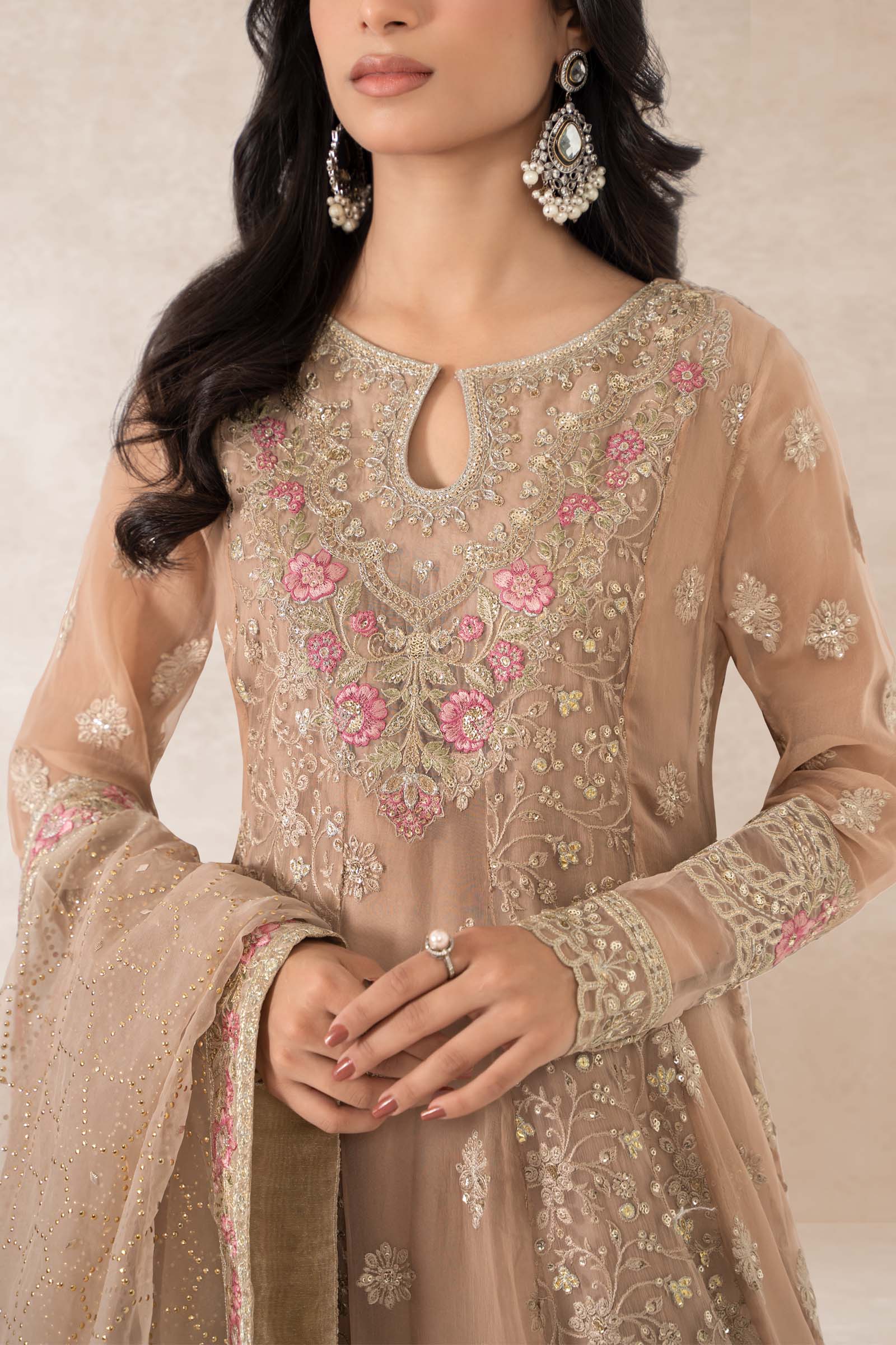 3 Piece Embroidered Bamber Chiffon Suit - Image 3