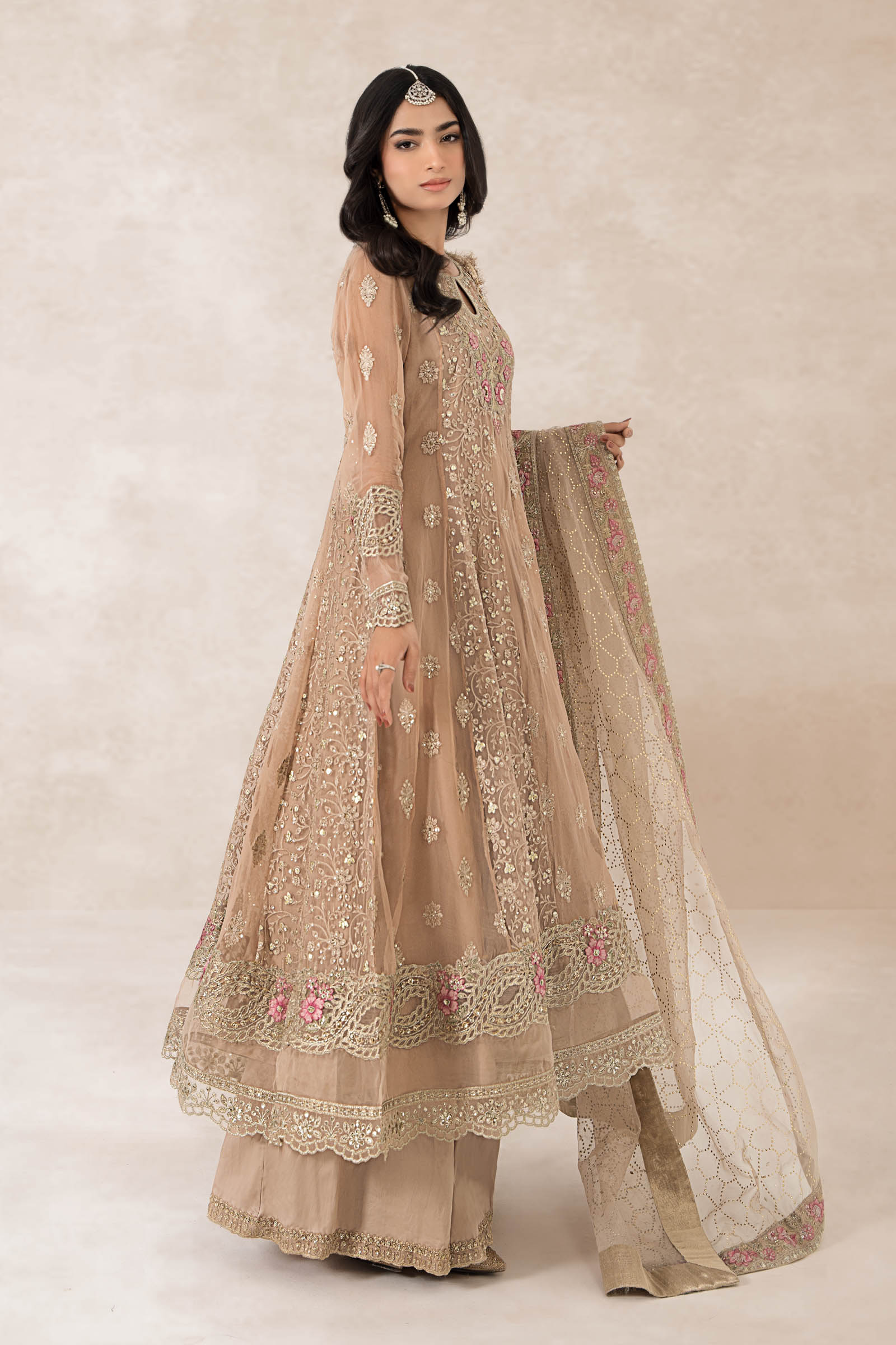 3 Piece Embroidered Bamber Chiffon Suit - Image 5