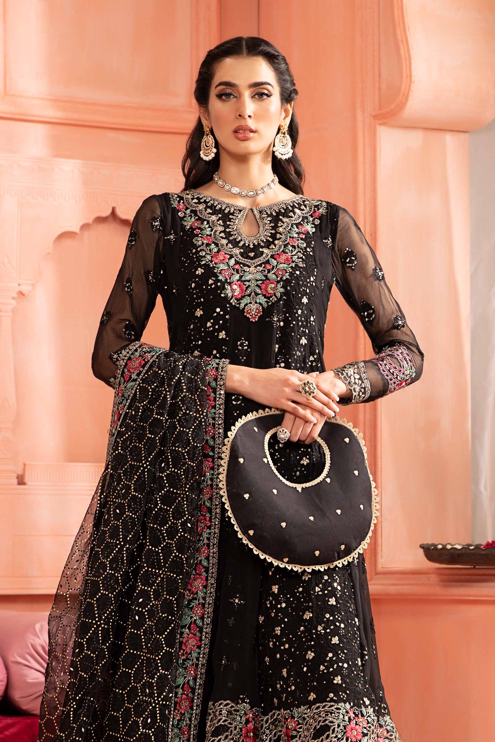 3 Piece Embroidered Bamber Chiffon Suit - Image 2