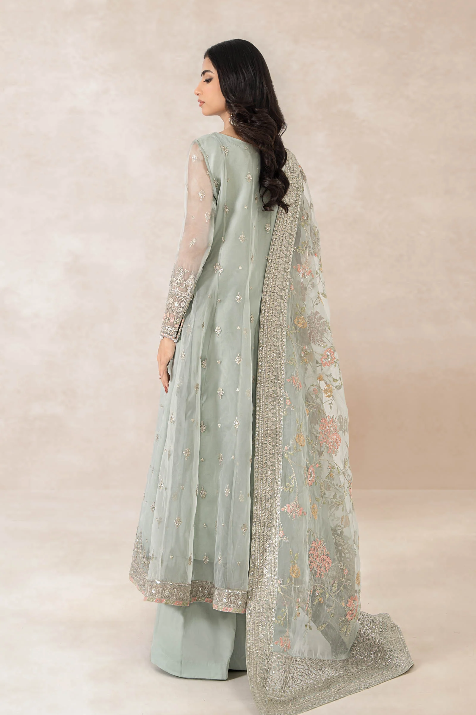 3 Piece Embroidered Organza Suit - Image 7