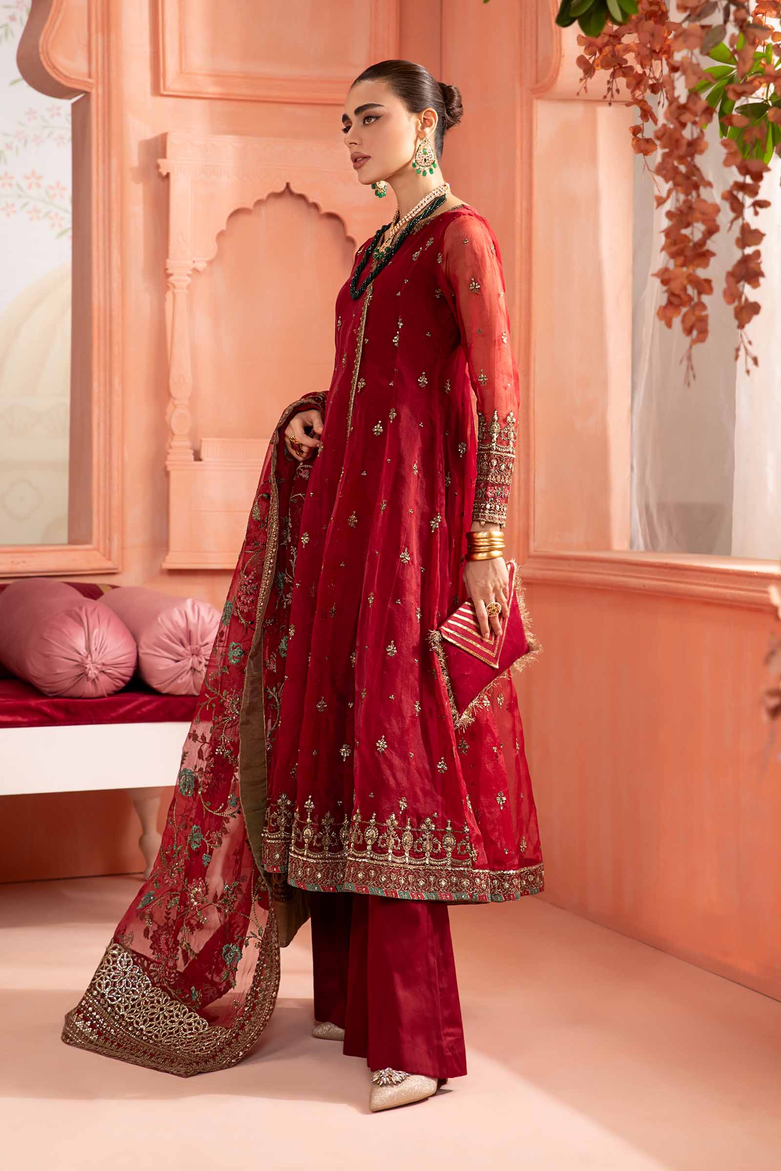 3 Piece Embroidered Organza Suit - Image 4