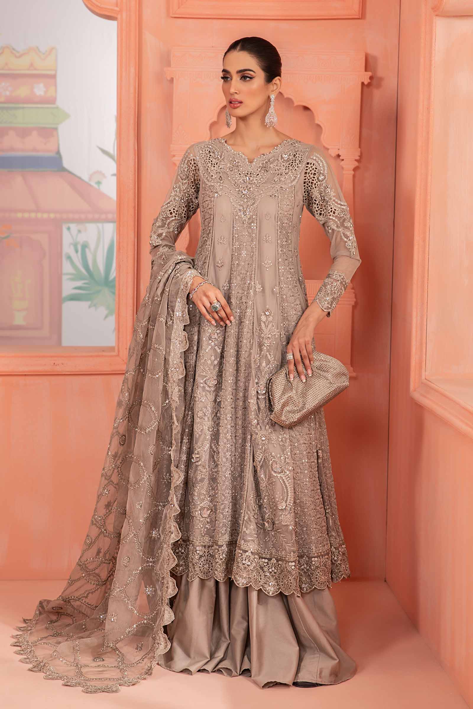 3 Piece Embroidered Net Suit