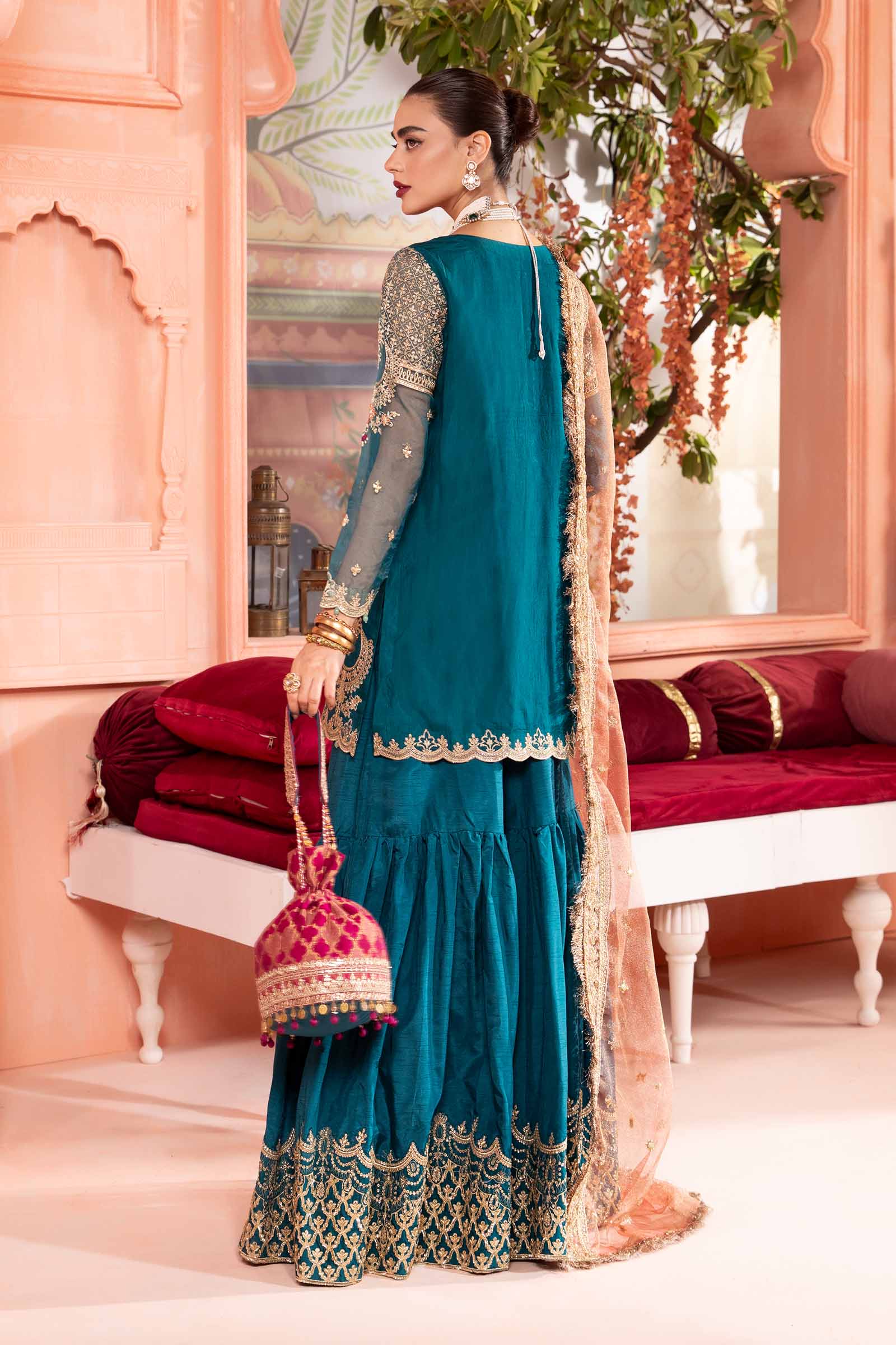 3 Piece Embroidered Bamber Raw Silk Suit - Image 6
