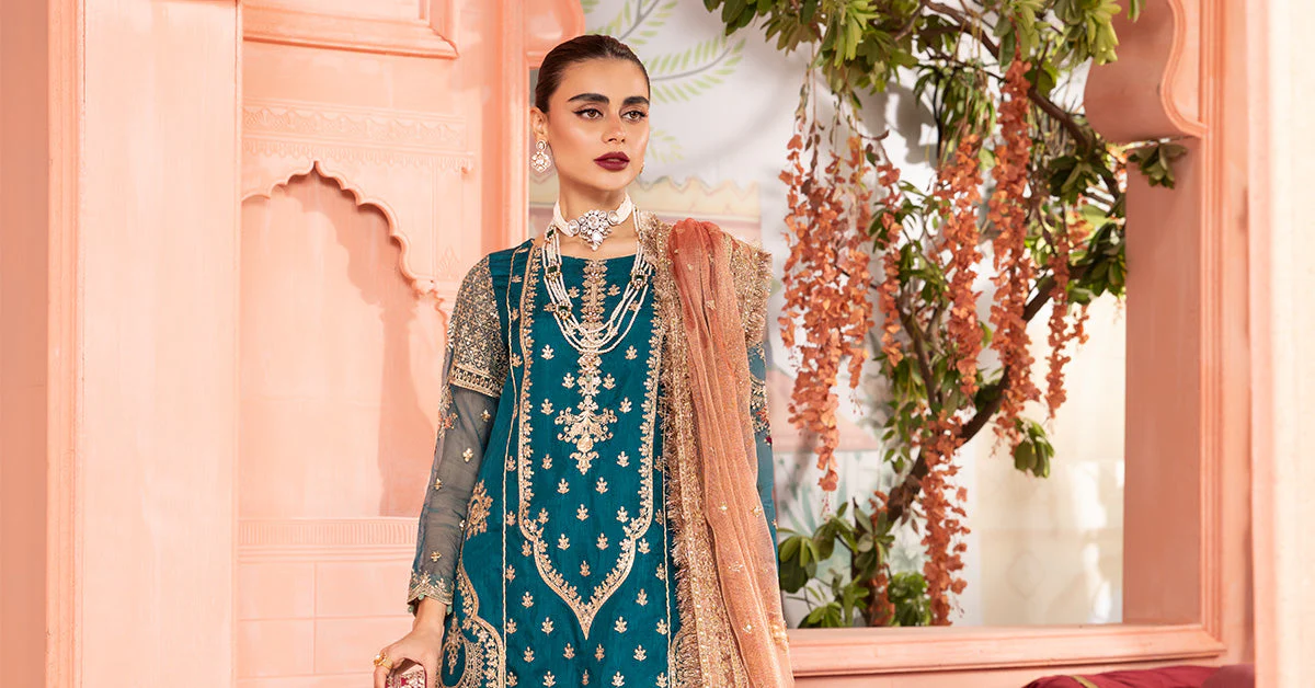 3 Piece Embroidered Bamber Raw Silk Suit - Image 7