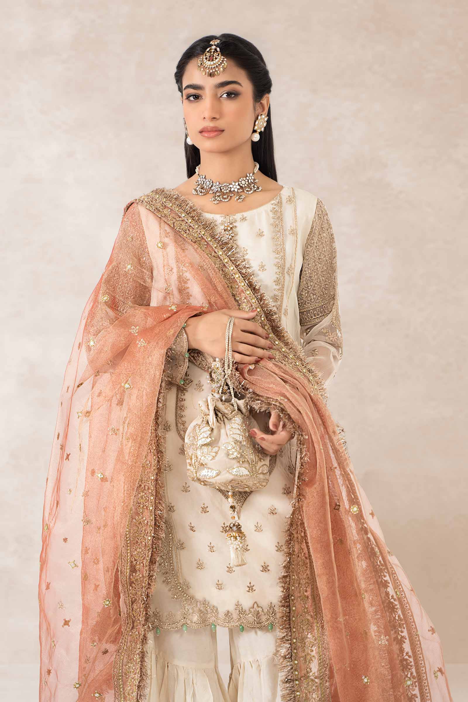 3 Piece Embroidered Bamber Raw Silk Suit - Image 3