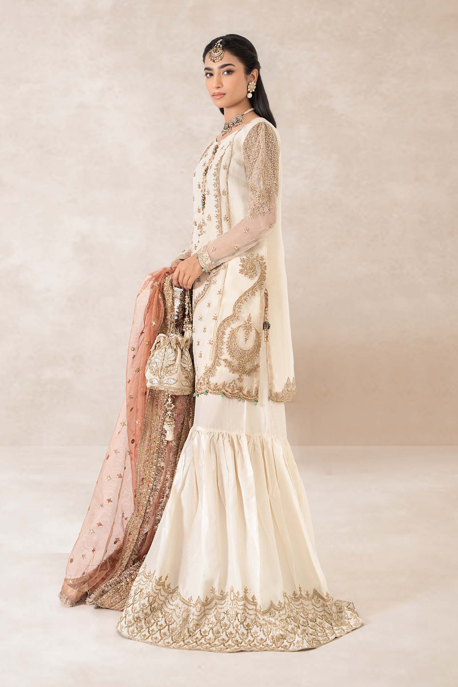 3 Piece Embroidered Bamber Raw Silk Suit - Image 5