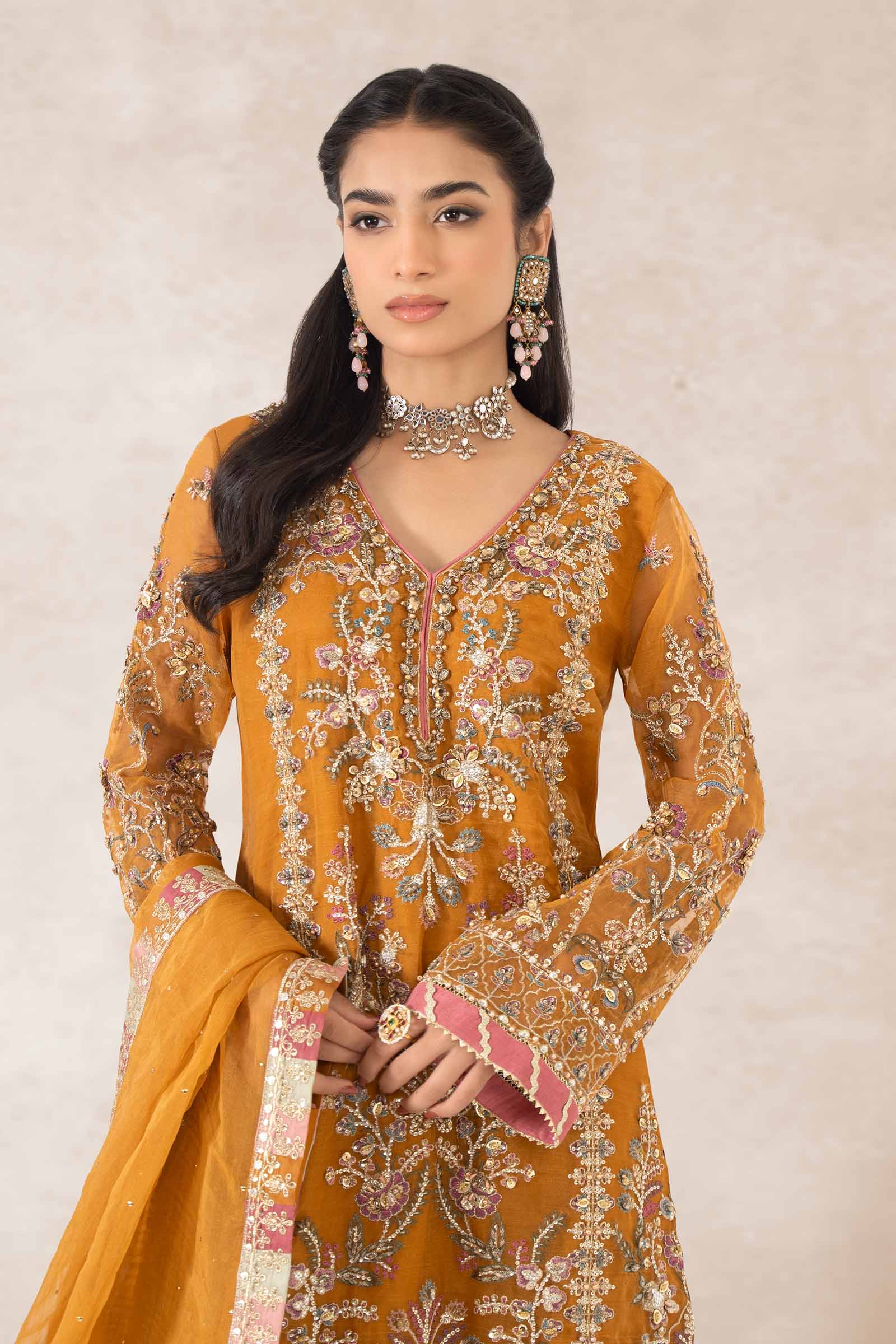 3 Piece Embellished Organza Suit - Image 2