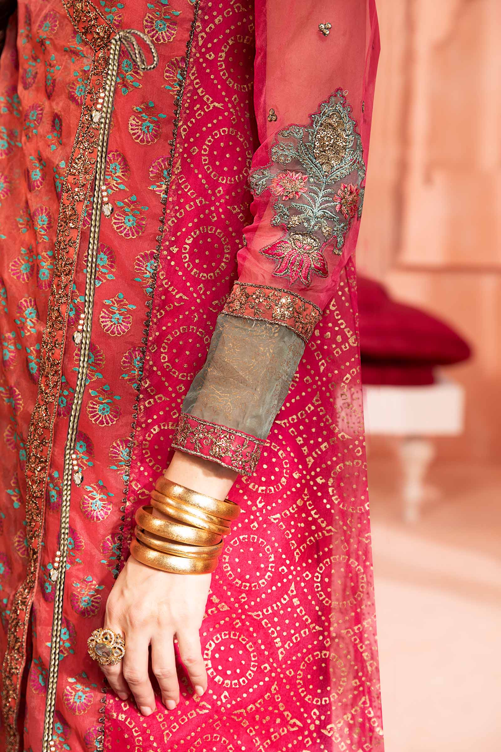 3 Piece Printed Organza Suit - Image 2