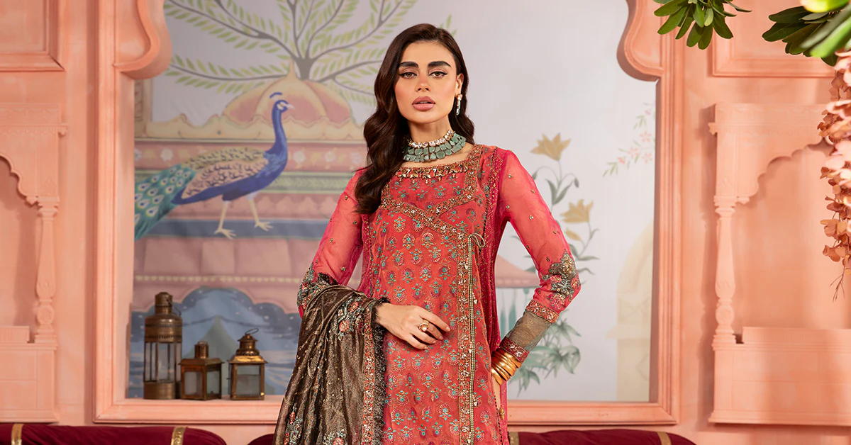 3 Piece Printed Organza Suit - Image 7