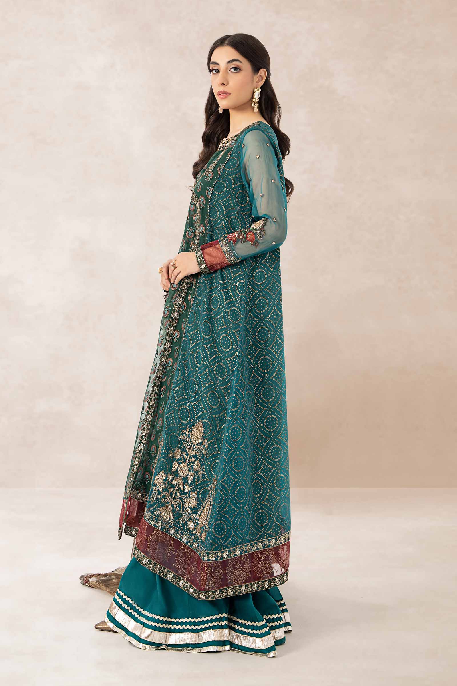 3 Piece Printed Organza Suit - Image 6