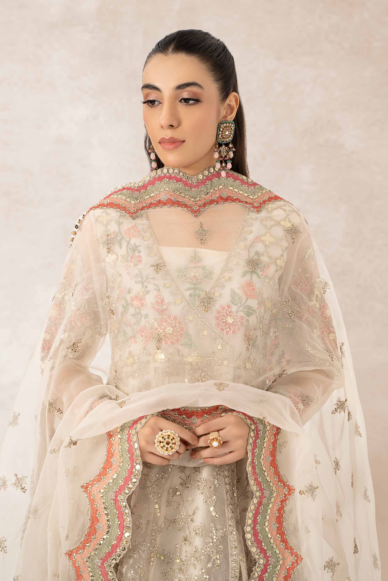 3 Piece Embroidered Organza Suit - Image 2